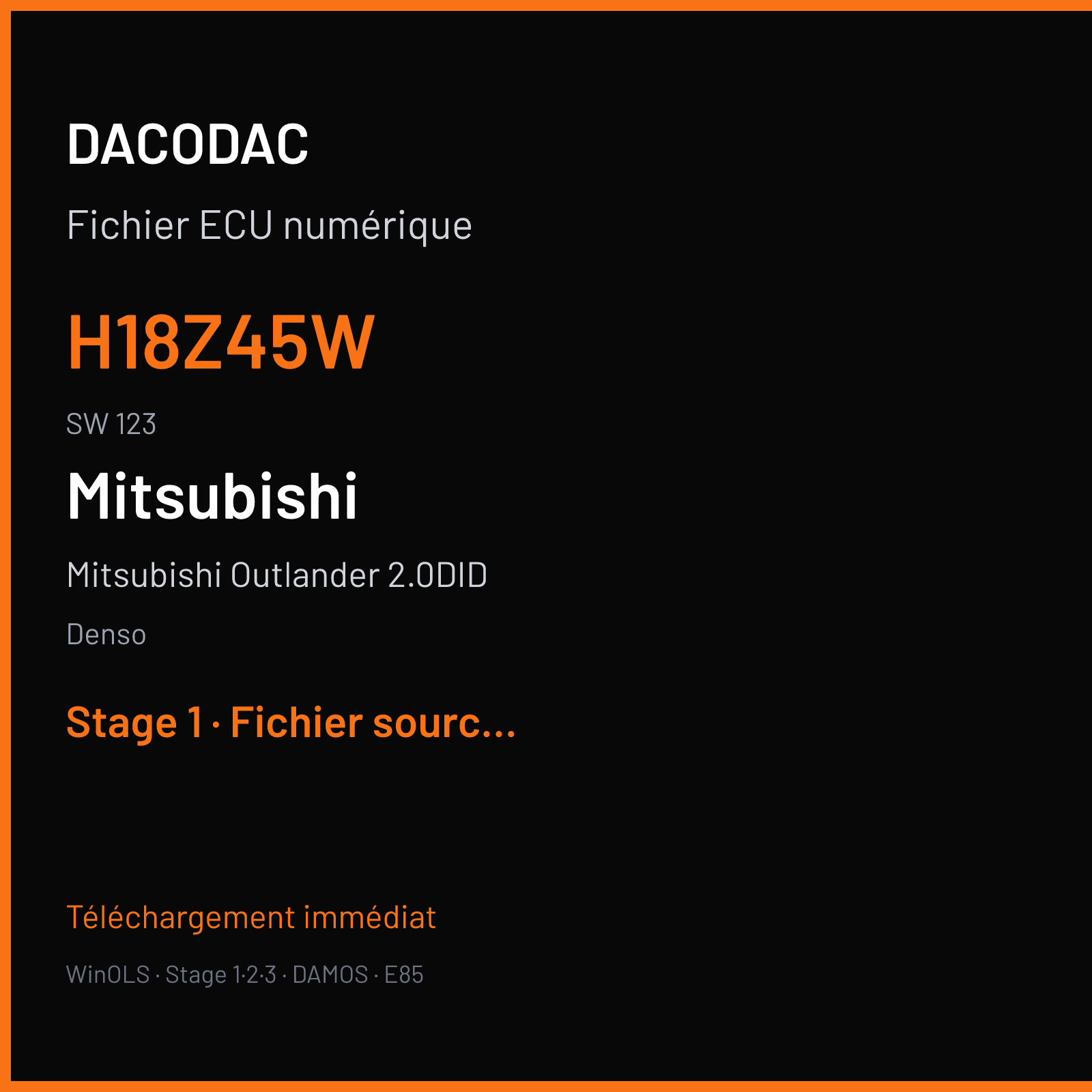 Mitsubishi Outlander 2.0DID (2015) — Denso — H18Z45W · 123 — Stage 1