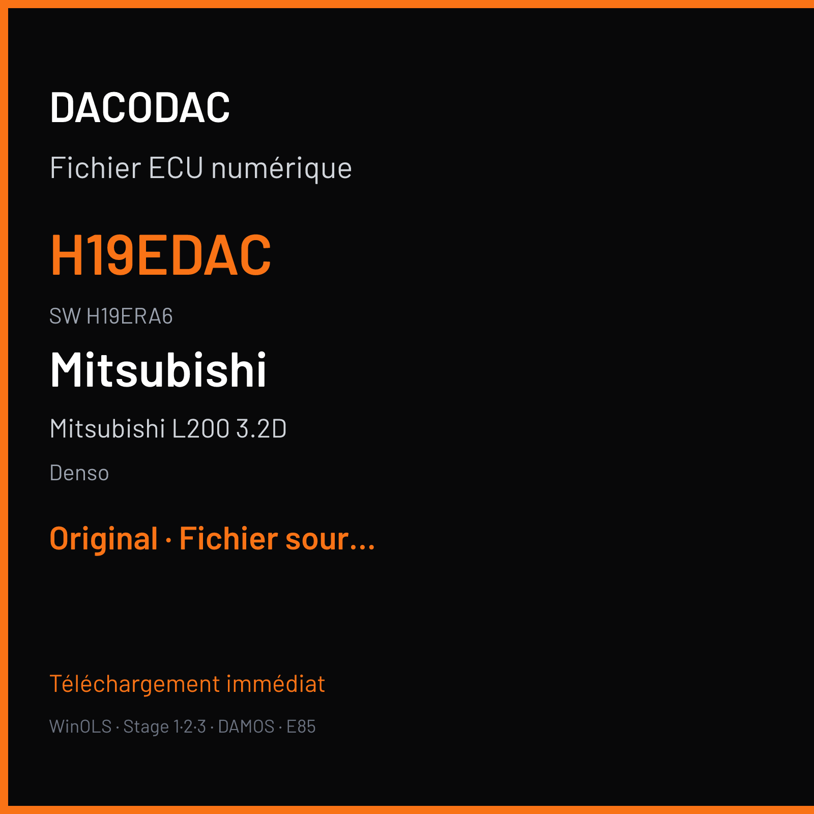 Mitsubishi L200 3.2D 178 ch (2013) — Denso — H19EDAC · H19ERA6 — Original