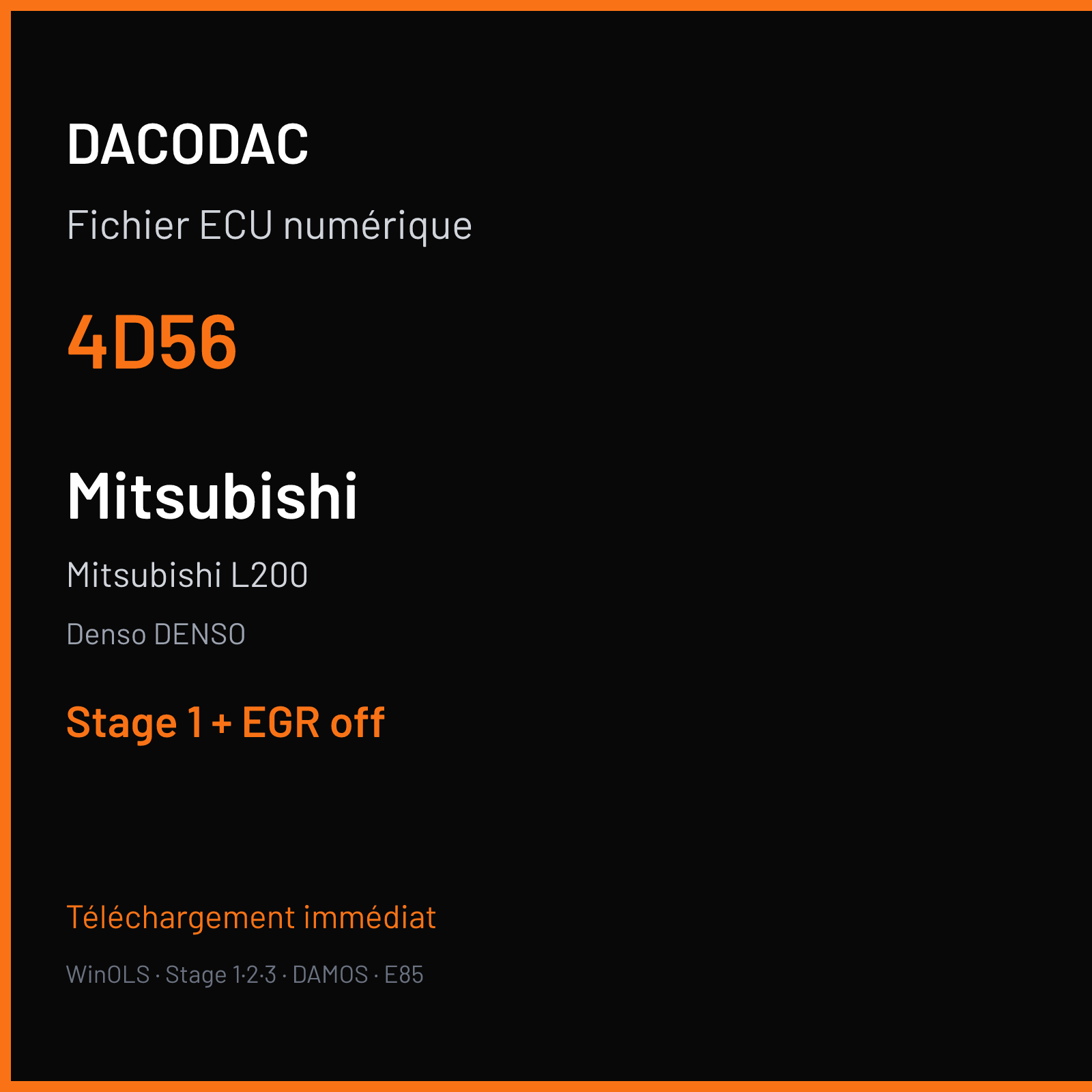 Mitsubishi L200 (2011) — Denso DENSO — 4D56 — Stage 1 + EGR off