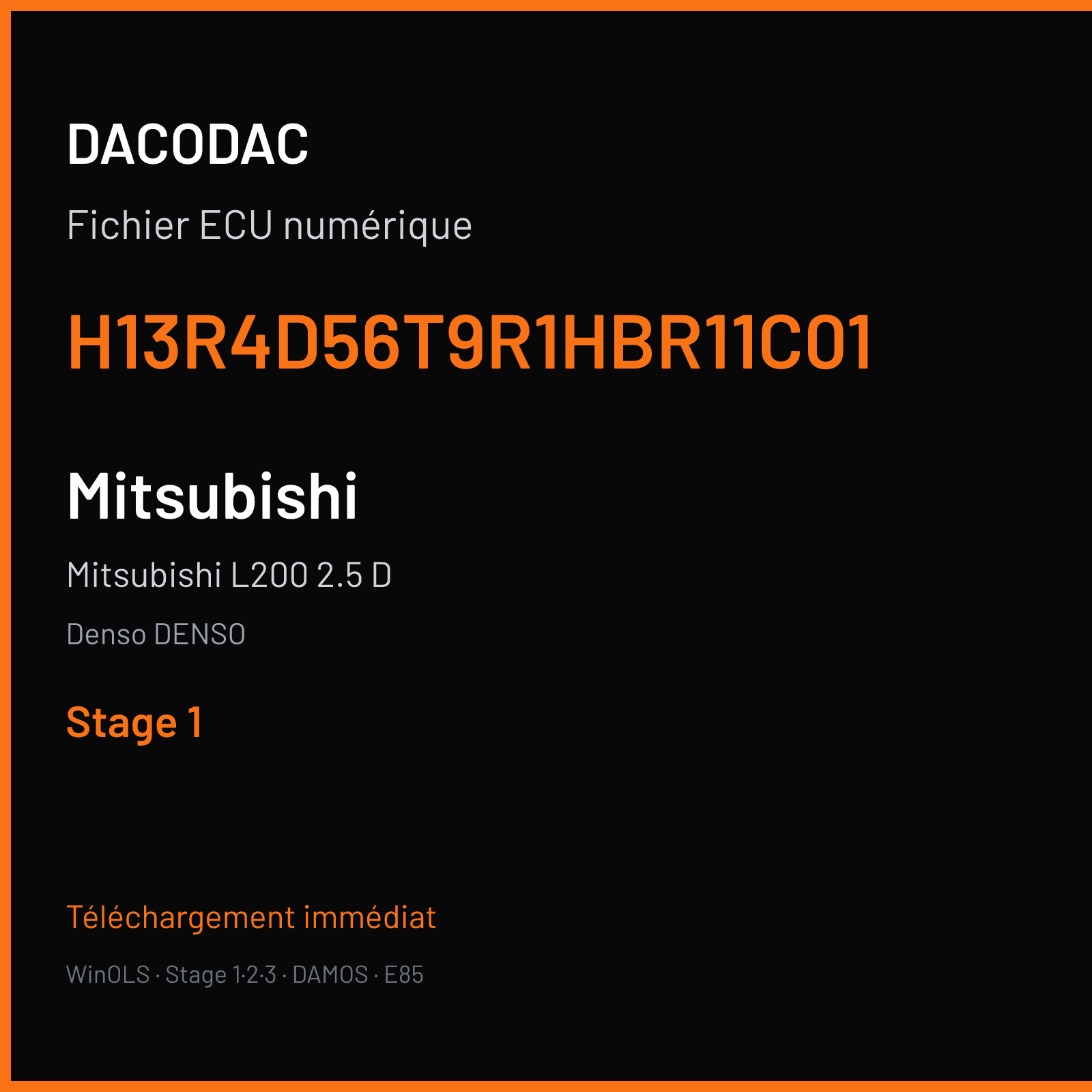 Mitsubishi L200 2.5 D (2006) — Denso DENSO — H13R4D56T9R1HBR11C01 — Stage 1