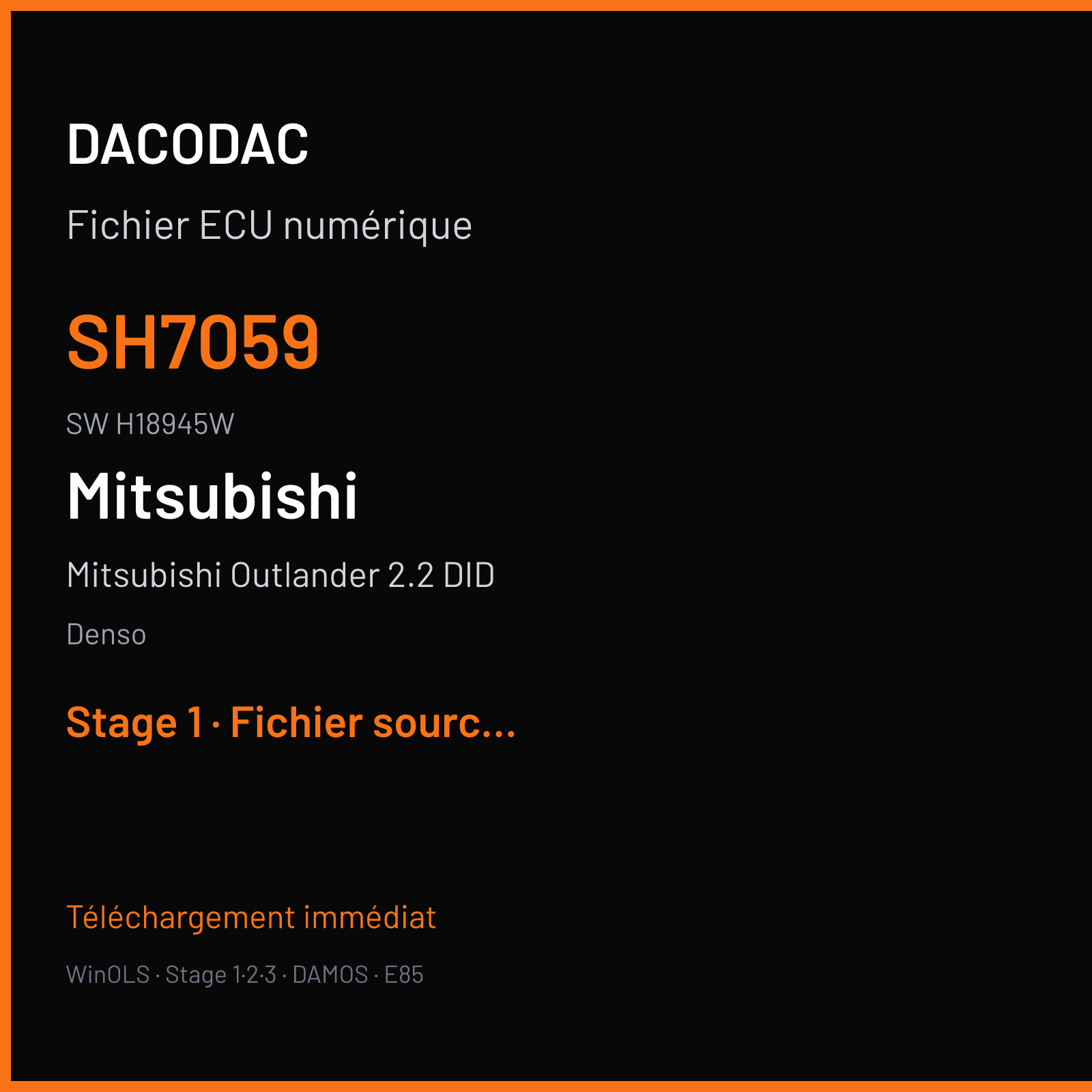 Mitsubishi Outlander 2.2 DID (2014) — Denso — SH7059 · H18945W — Stage 1