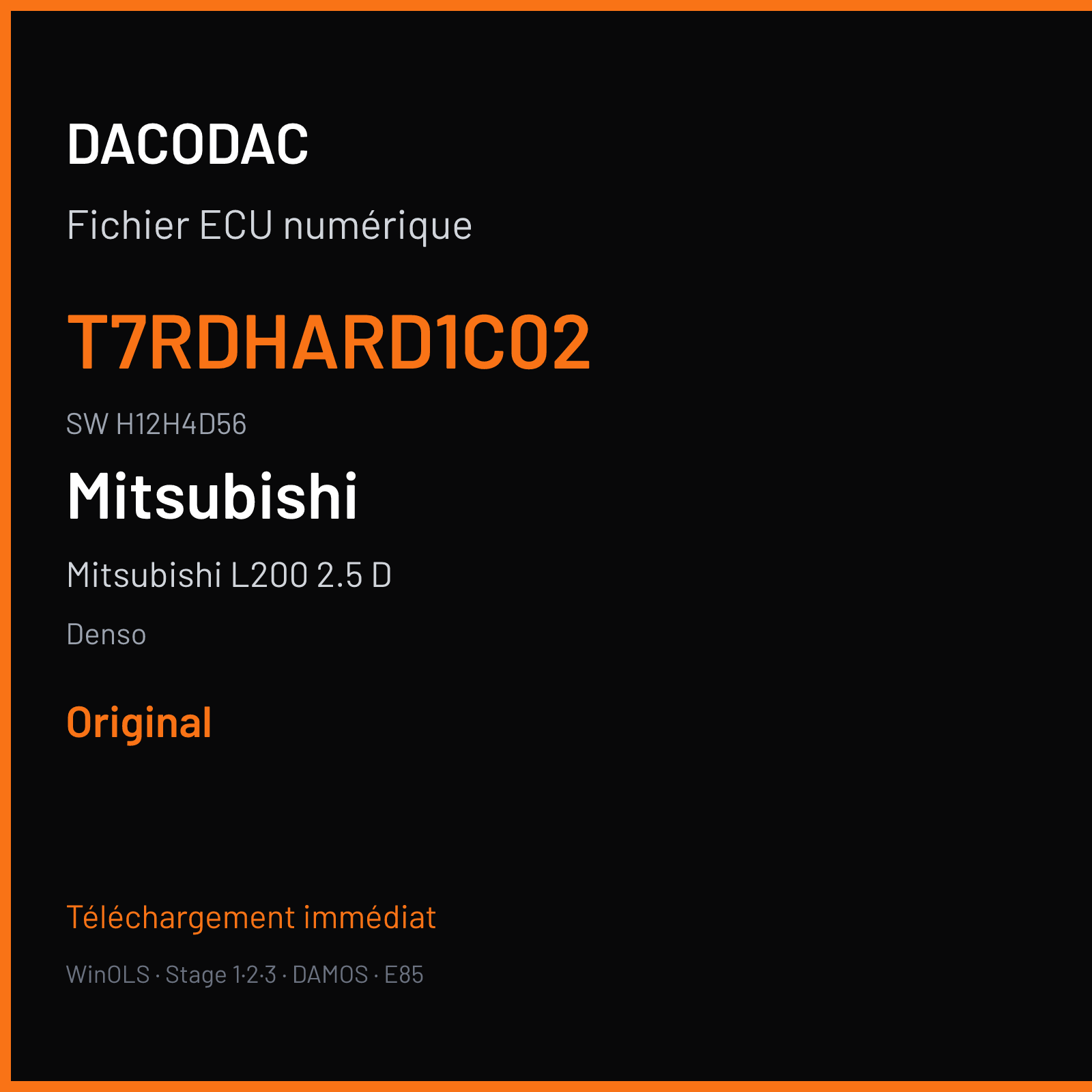 Mitsubishi L200 2.5 D 136 ch — Denso — T7RDHARD1C02 · H12H4D56 · H12H4D56T7RDHARD1C02 — Original
