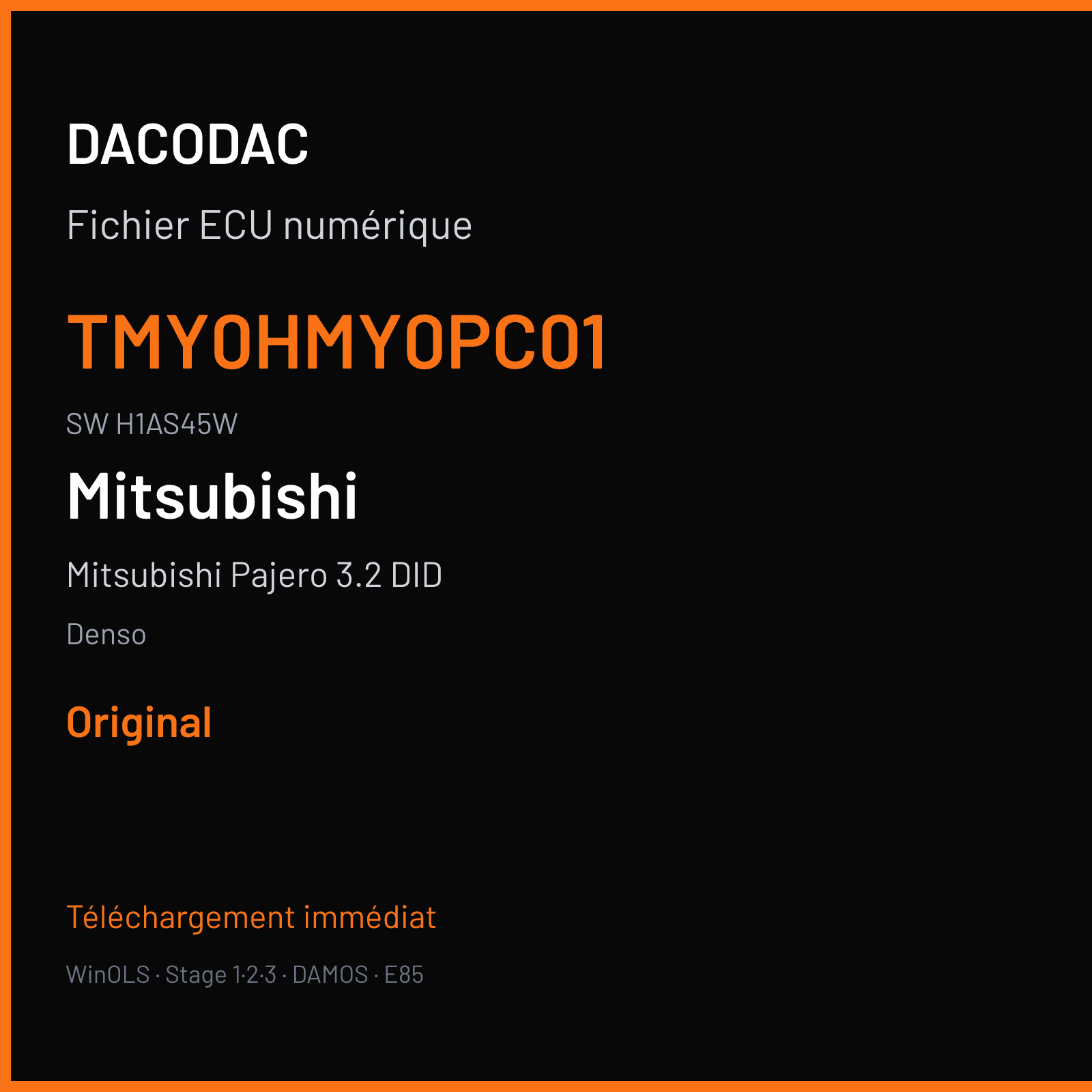 Mitsubishi Pajero 3.2 DID 197 ch (2017) — Denso — TMY0HMY0PC01 · H1AS45W — Original