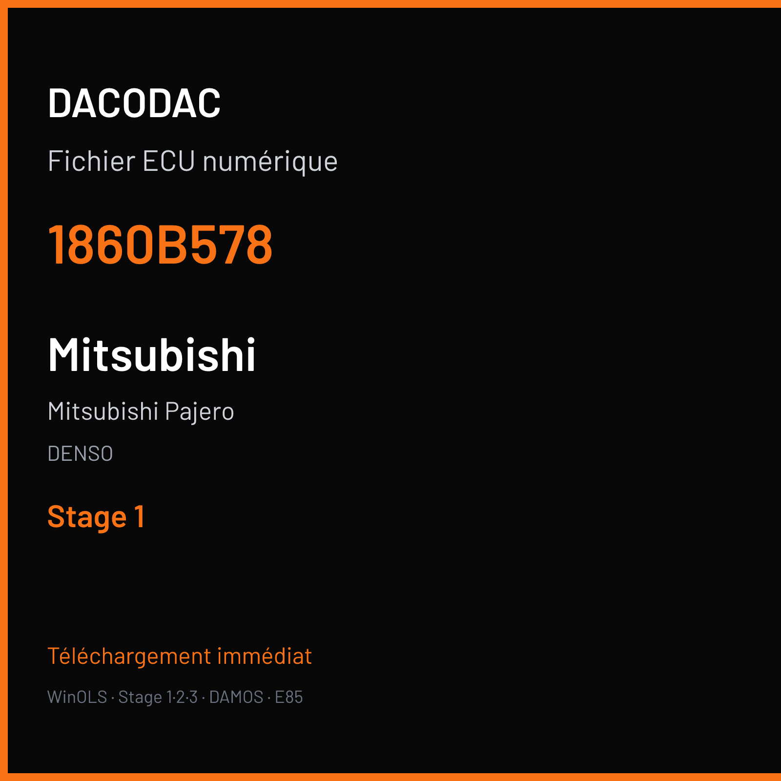 Mitsubishi Pajero (2011) — DENSO — 1860B578 — Stage 1