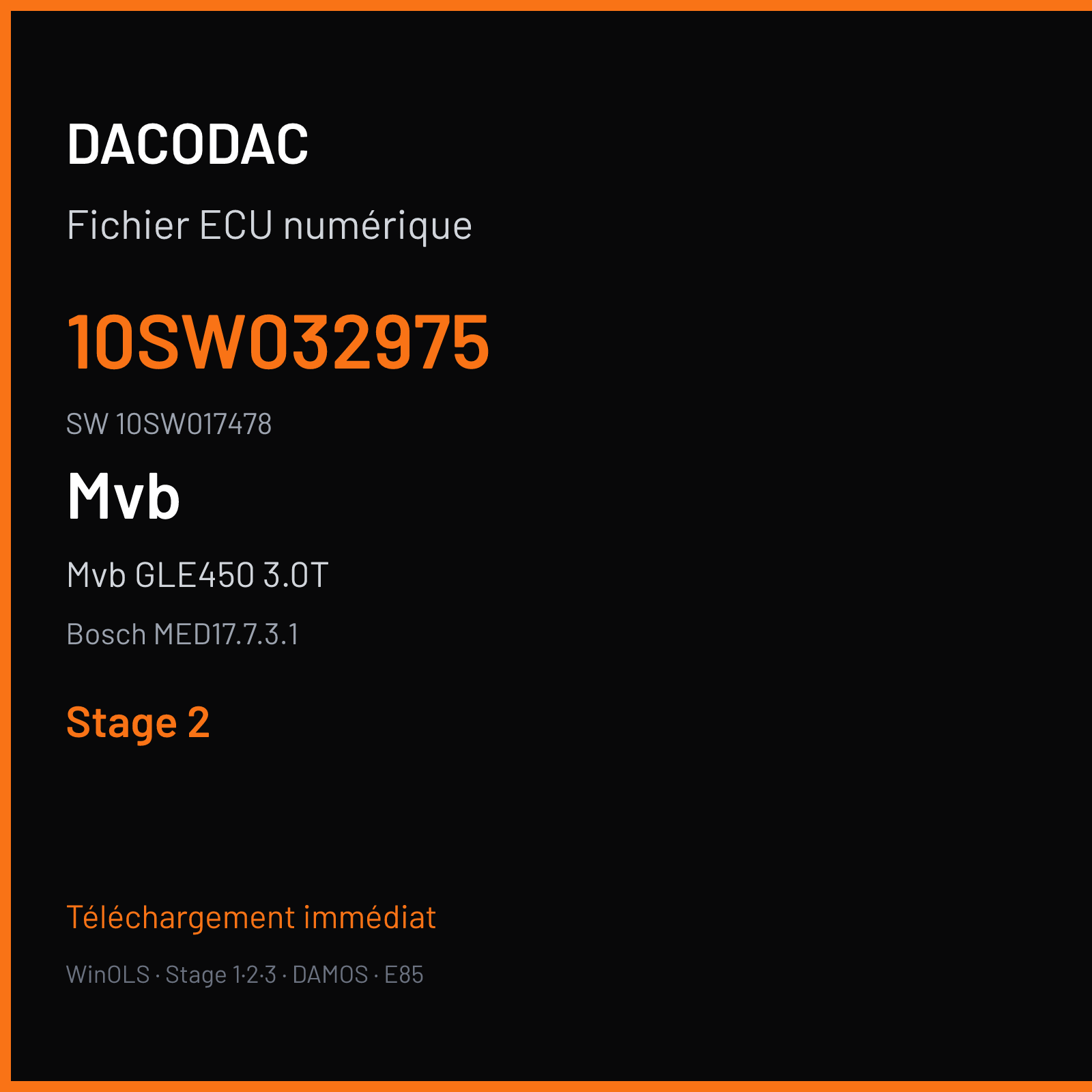 Mvb GLE450 3.0T 367 ch (2019) — Bosch MED17.7.3.1 — 10SW032975 · 10SW017478 · 032975 — Stage 2
