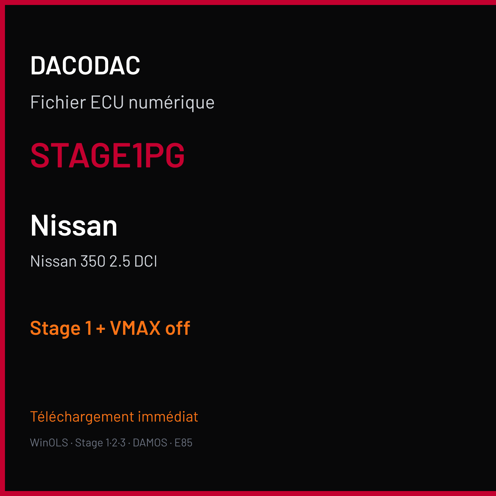 Nissan 350 2.5 DCI (2004) — STAGE1PG — Stage 1 + VMAX off