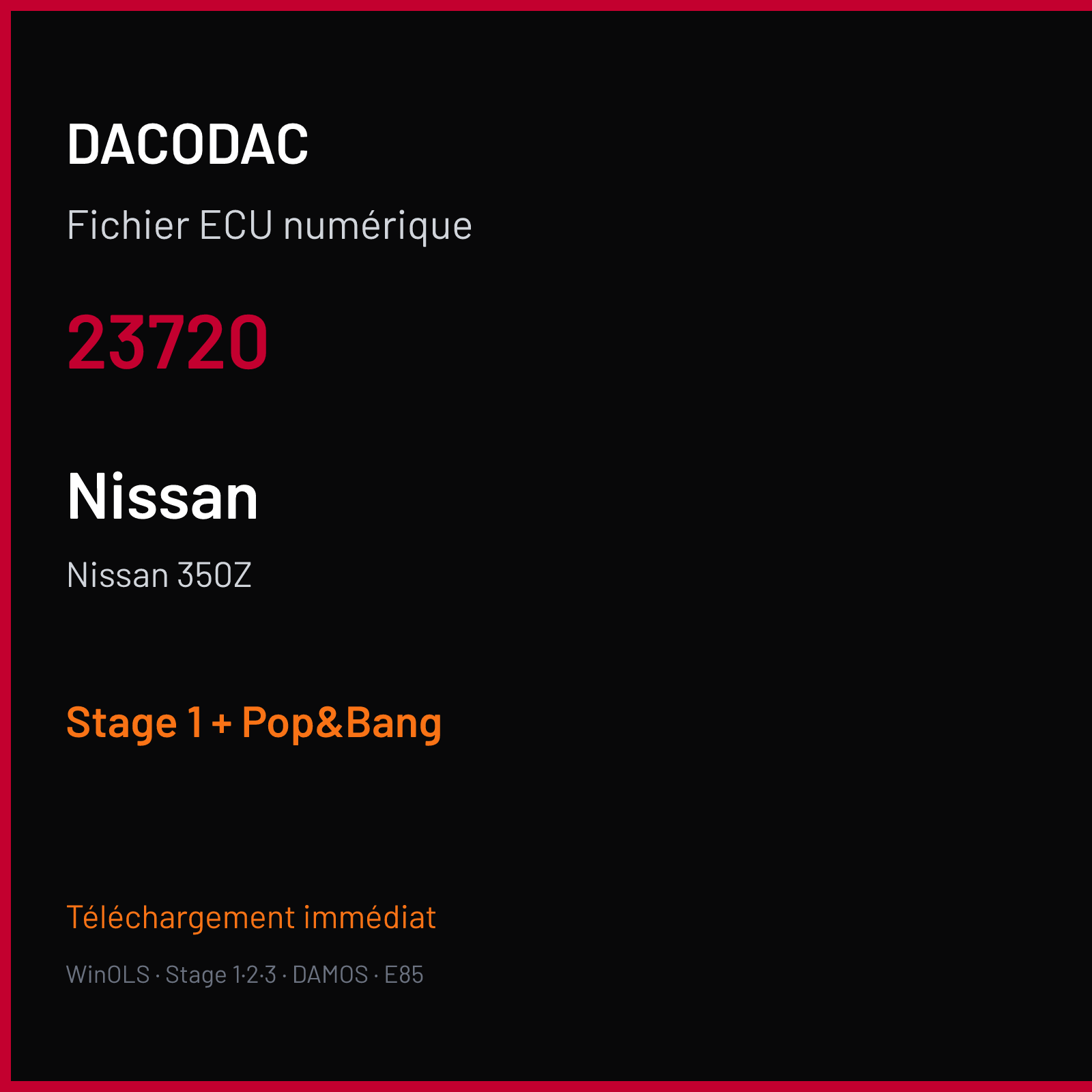 Nissan 350Z (2007) — 23720 — Stage 1 + Pop&Bang