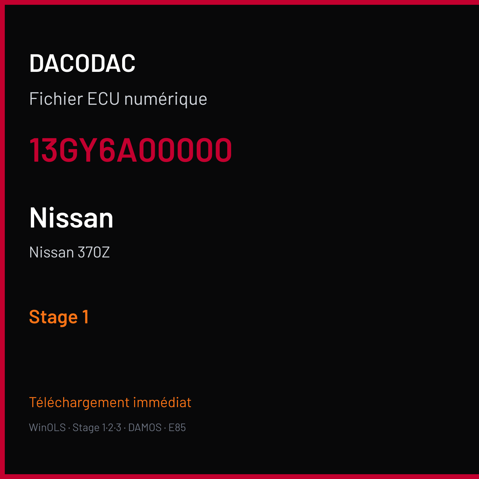 Nissan 370Z (2013) — 13GY6A00000 — Stage 1