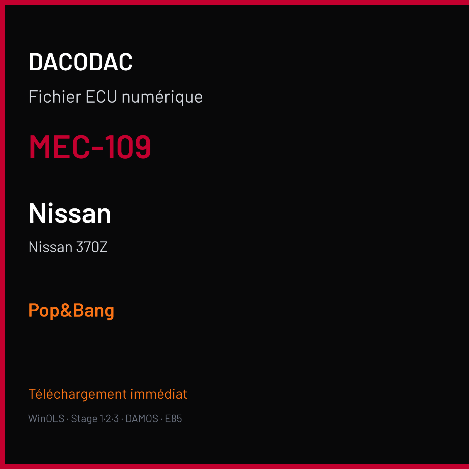 Nissan 370Z (2011) — MEC-109 — Pop&Bang