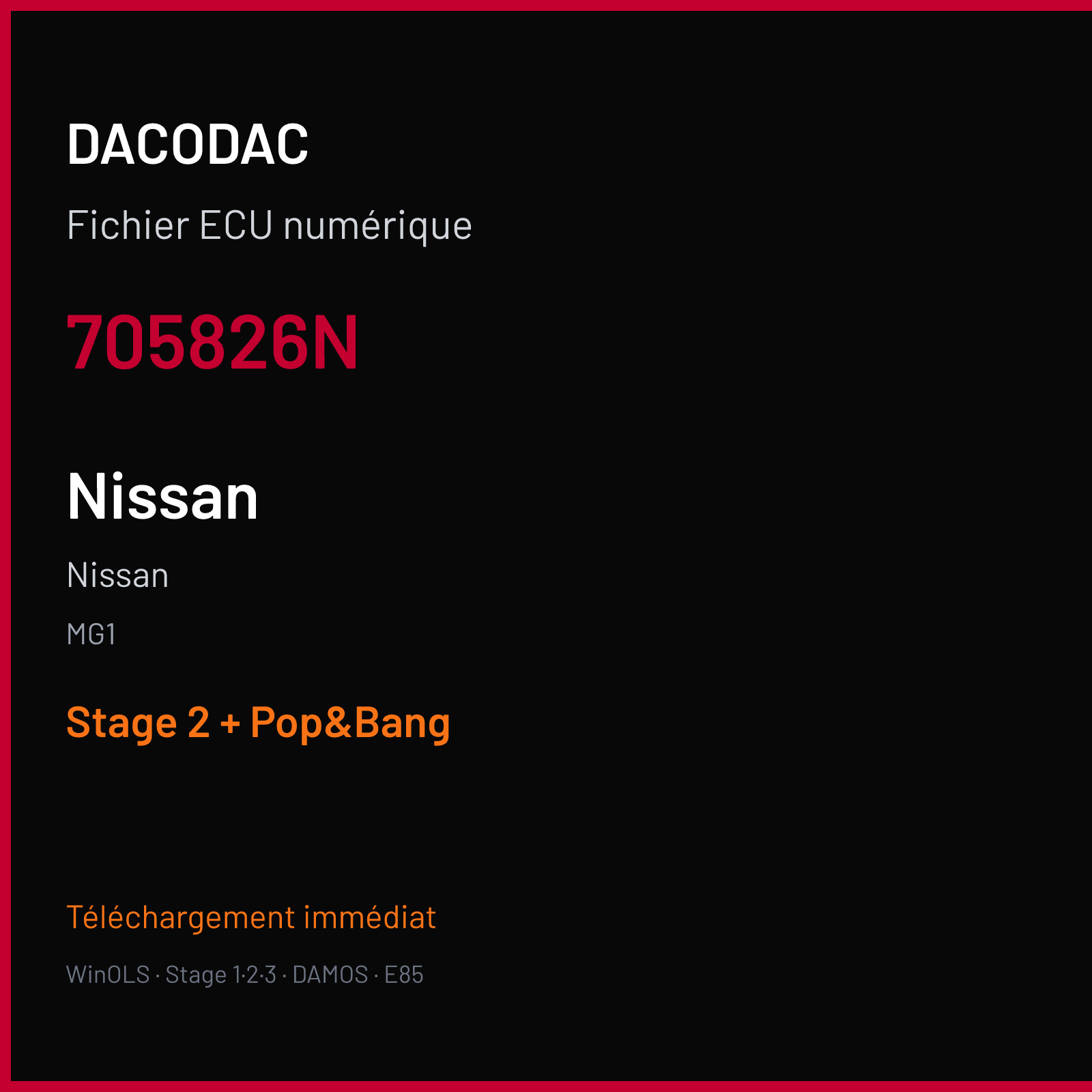 Nissan — MG1 — 705826N — Stage 2 + Pop&Bang
