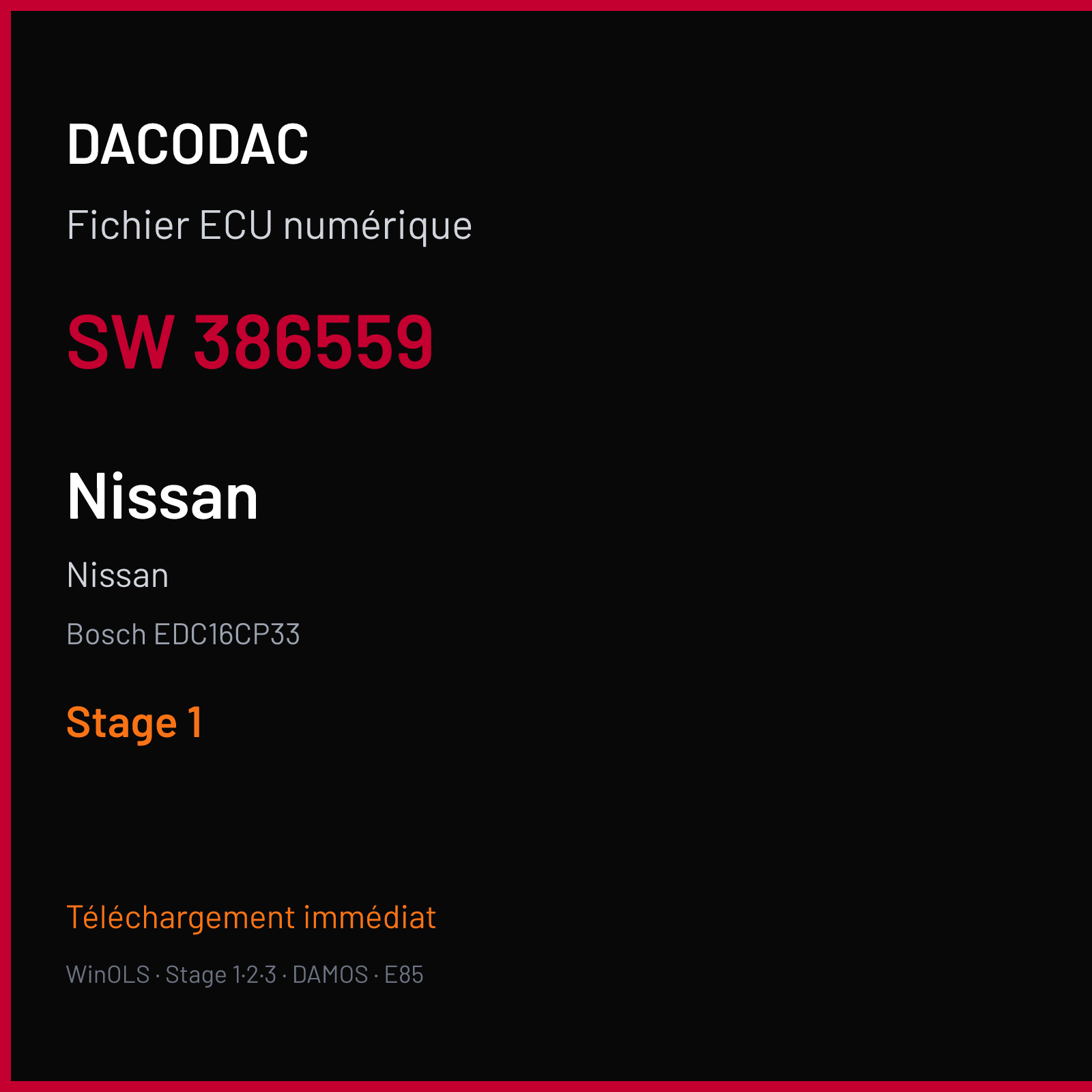 Nissan — Bosch EDC16CP33 — 386559 — Stage 1