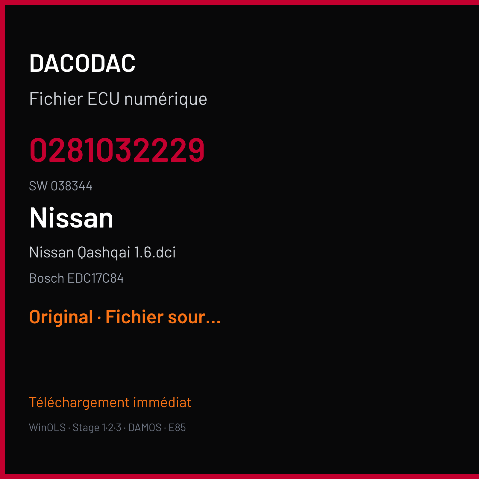 Nissan Qashqai 1.6.dci (2016) — Bosch EDC17C84 — 0281032229 · 038344 — Original