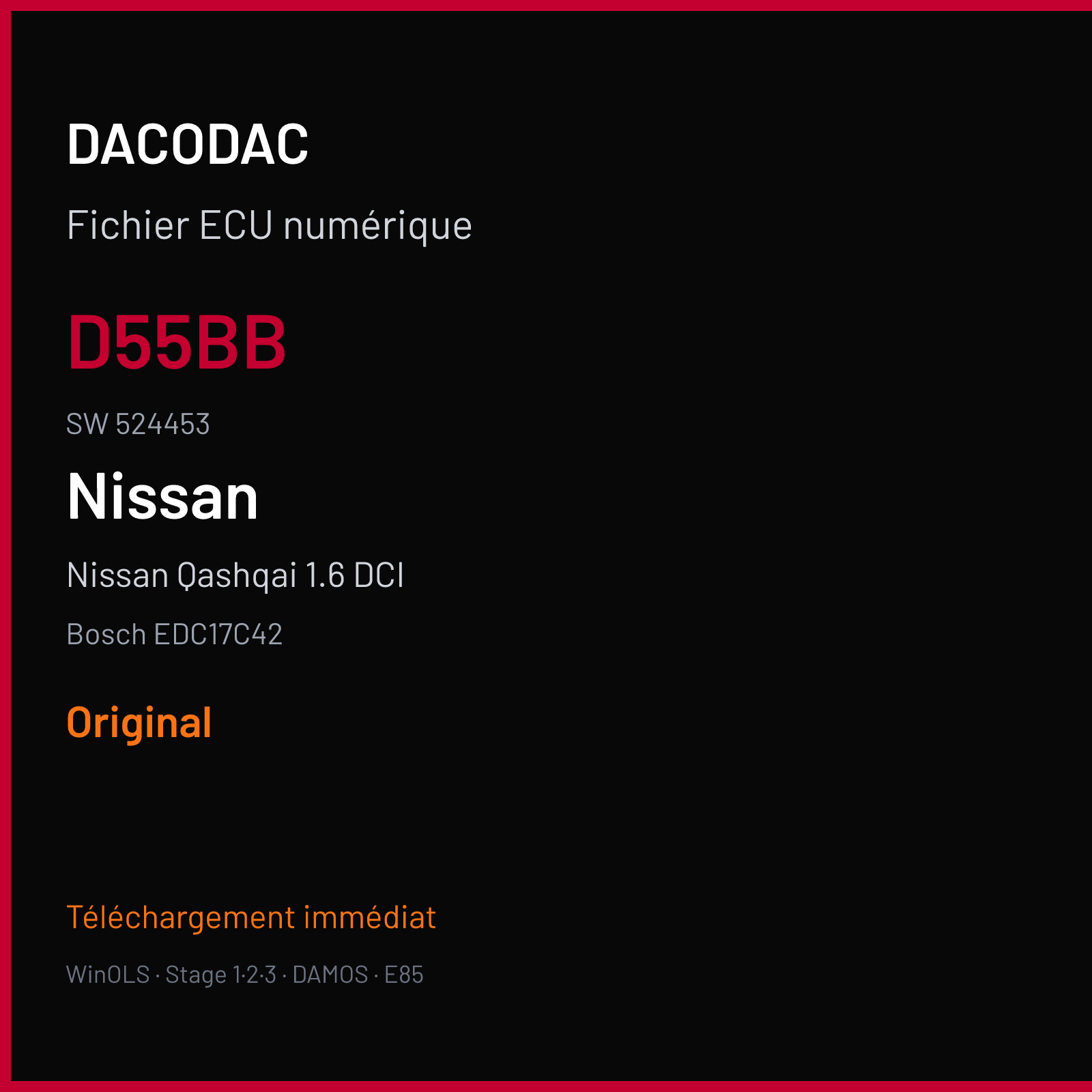 Nissan Qashqai 1.6 DCI (2012) — Bosch EDC17C42 — D55BB · 524453 — Original