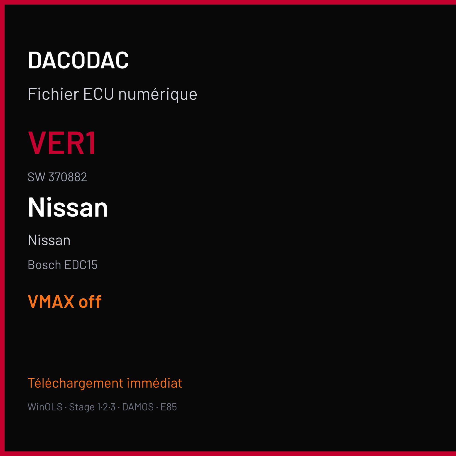 Nissan — Bosch EDC15 — VER1 · 370882 — VMAX off