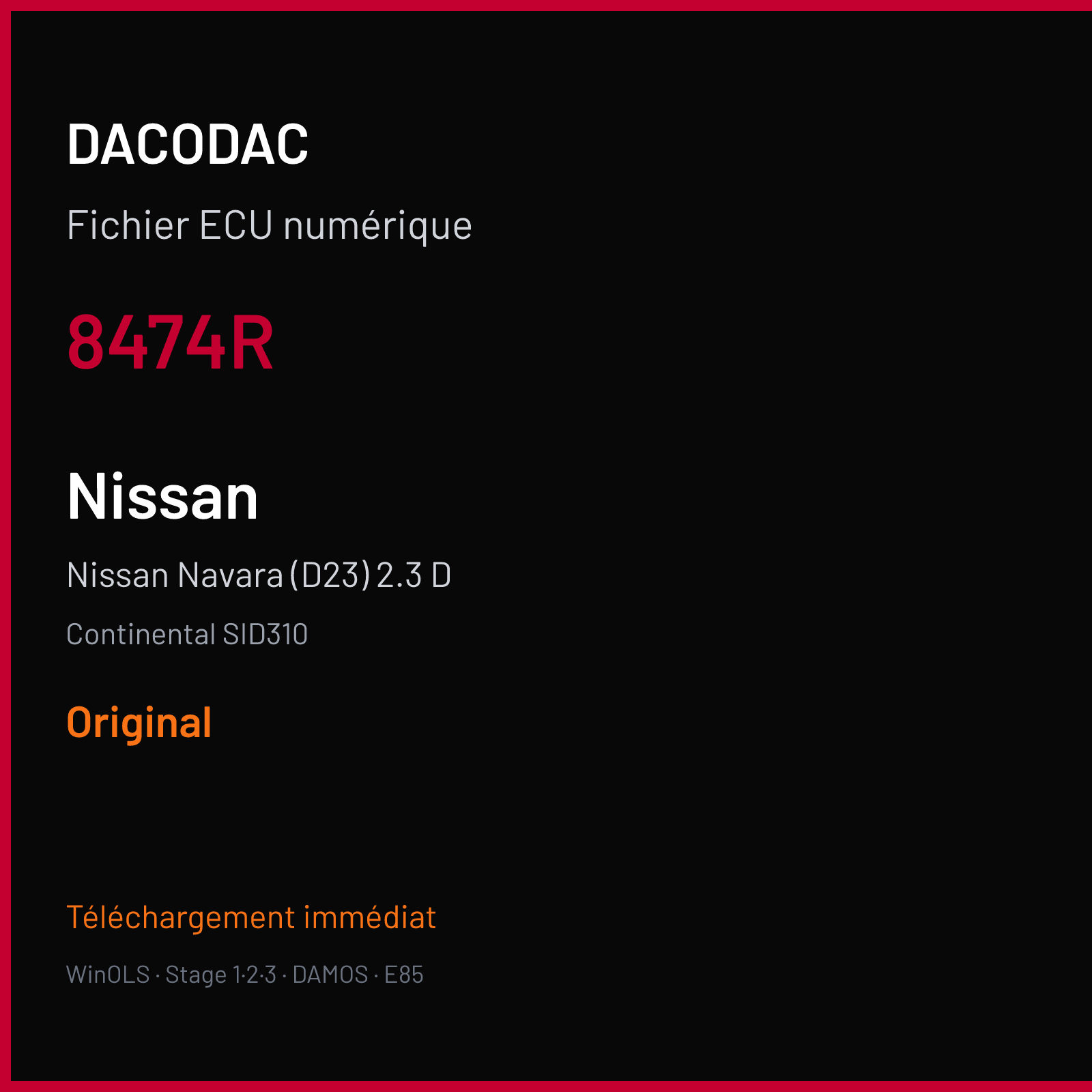 Nissan Navara (D23) 2.3 D (2018) — Continental SID310 — 8474R — Original