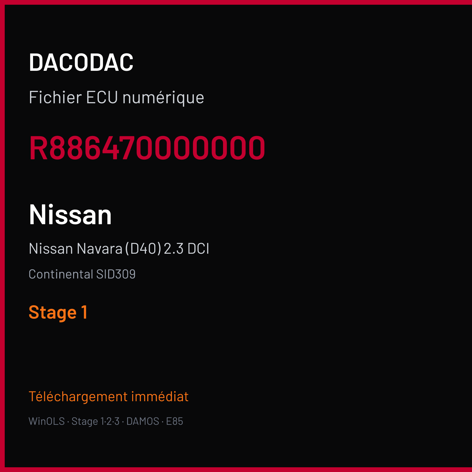 Nissan Navara (D40) 2.3 DCI (2016) — Continental SID309 — R886470000000 — Stage 1