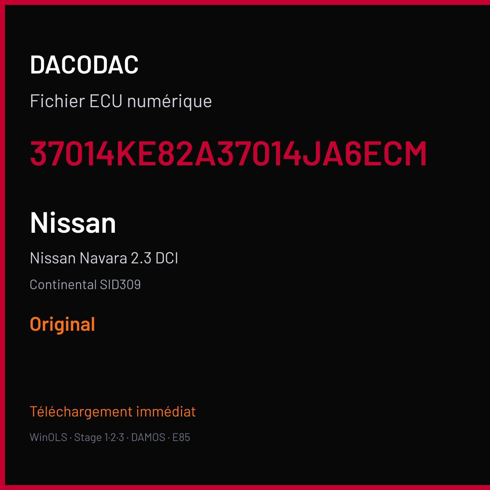 Nissan Navara 2.3 DCI (2017) — Continental SID309 — 37014KE82A37014JA6ECM — Original