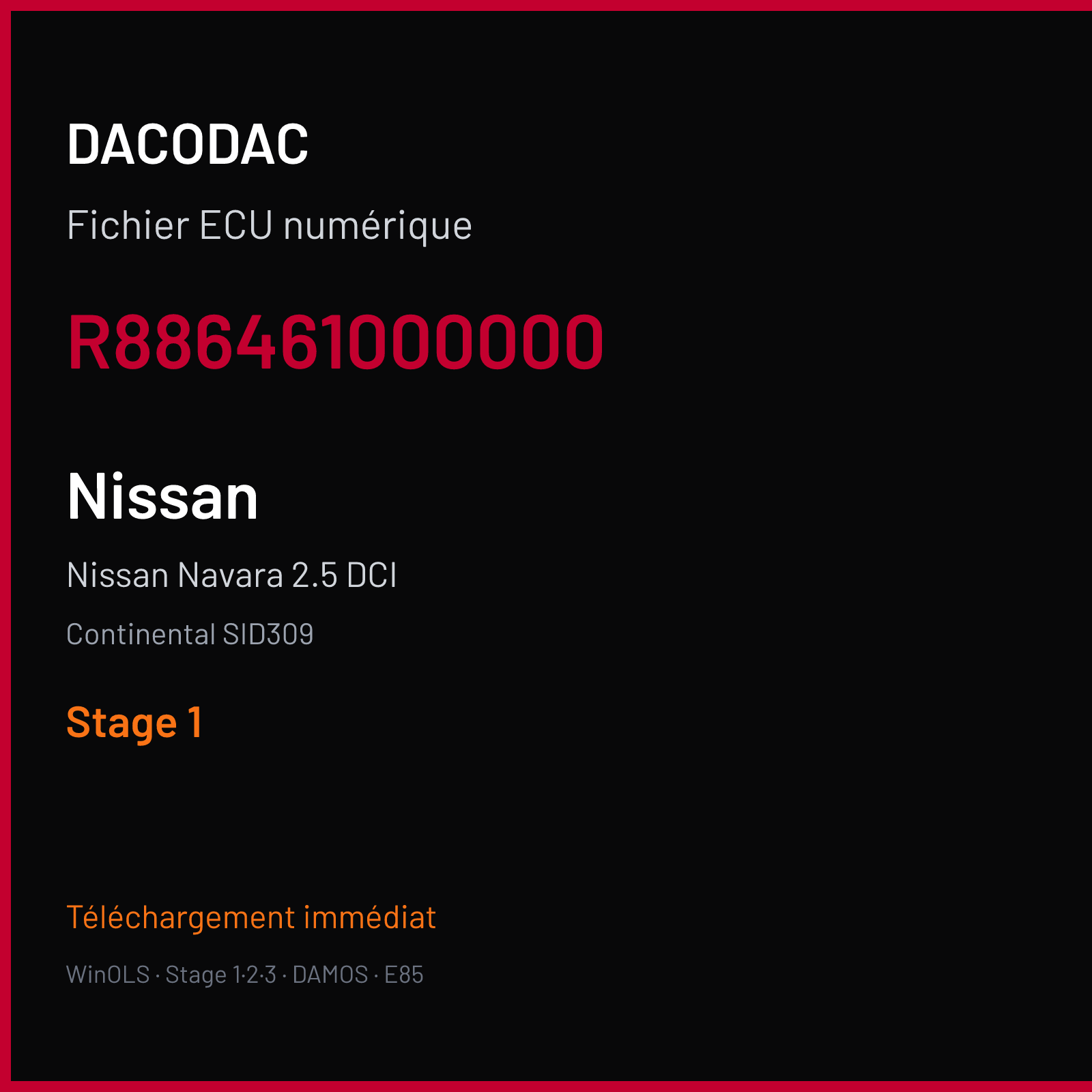 Nissan Navara 2.5 DCI (2016) — Continental SID309 — R886461000000 — Stage 1