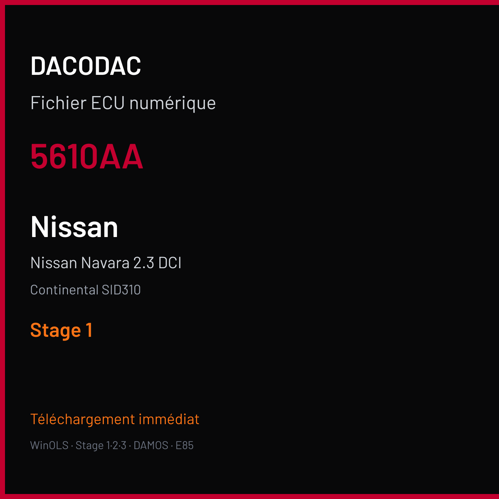 Nissan Navara 2.3 DCI (2017) — Continental SID310 — 5610AA — Stage 1