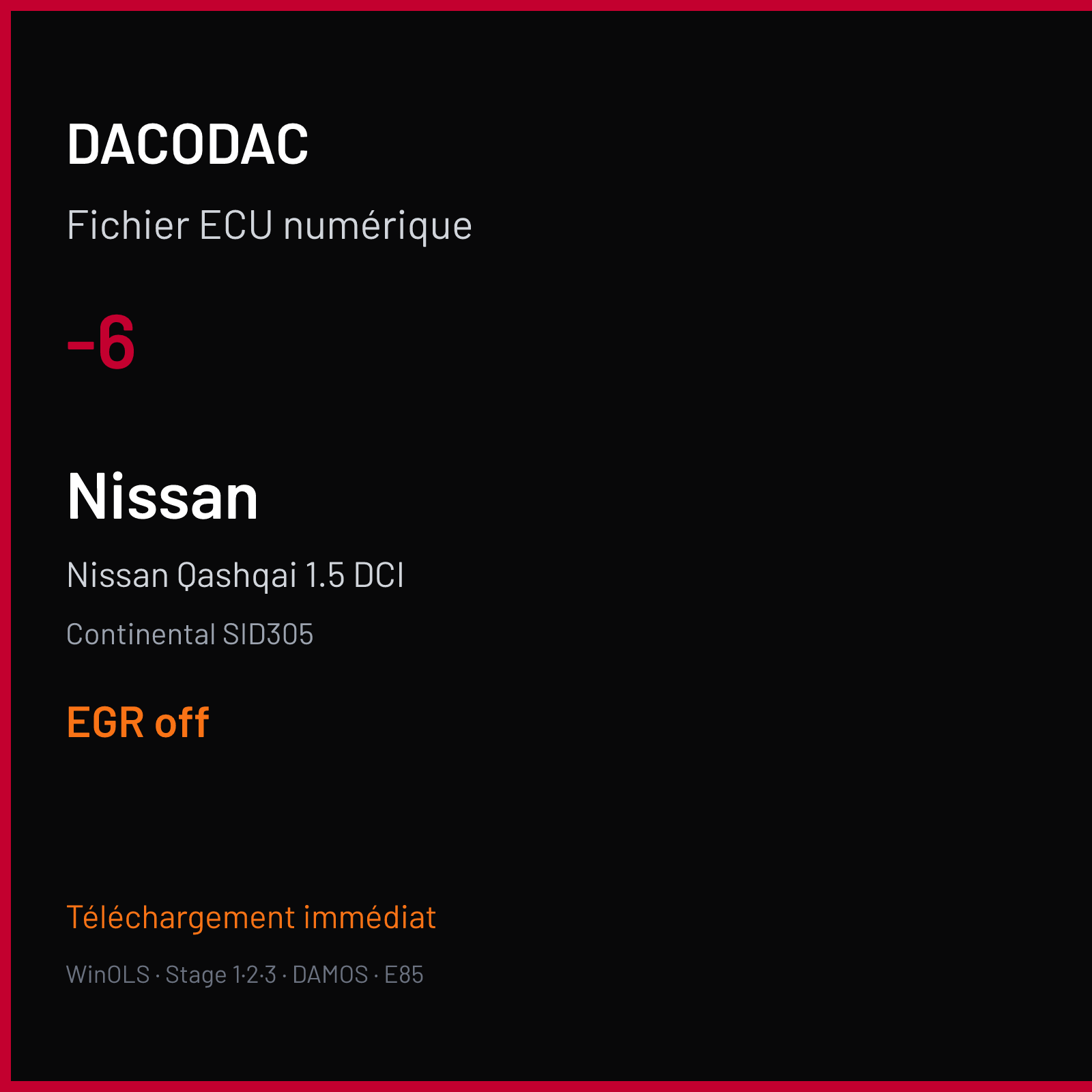 Nissan Qashqai 1.5 DCI (2012) — Continental SID305 — -6 — EGR off