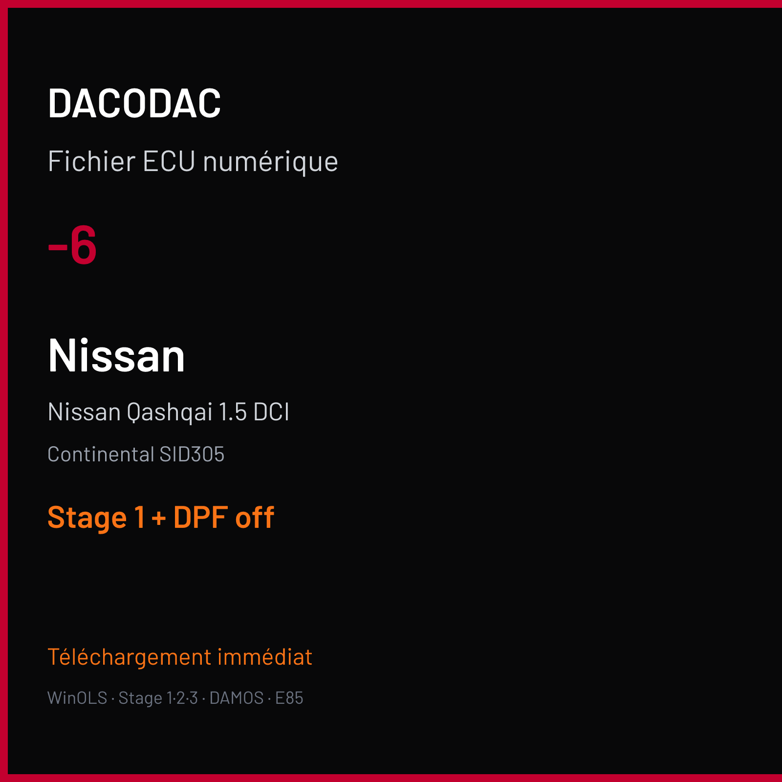 Nissan Qashqai 1.5 DCI (2009) — Continental SID305 — -6 — Stage 1 + DPF off