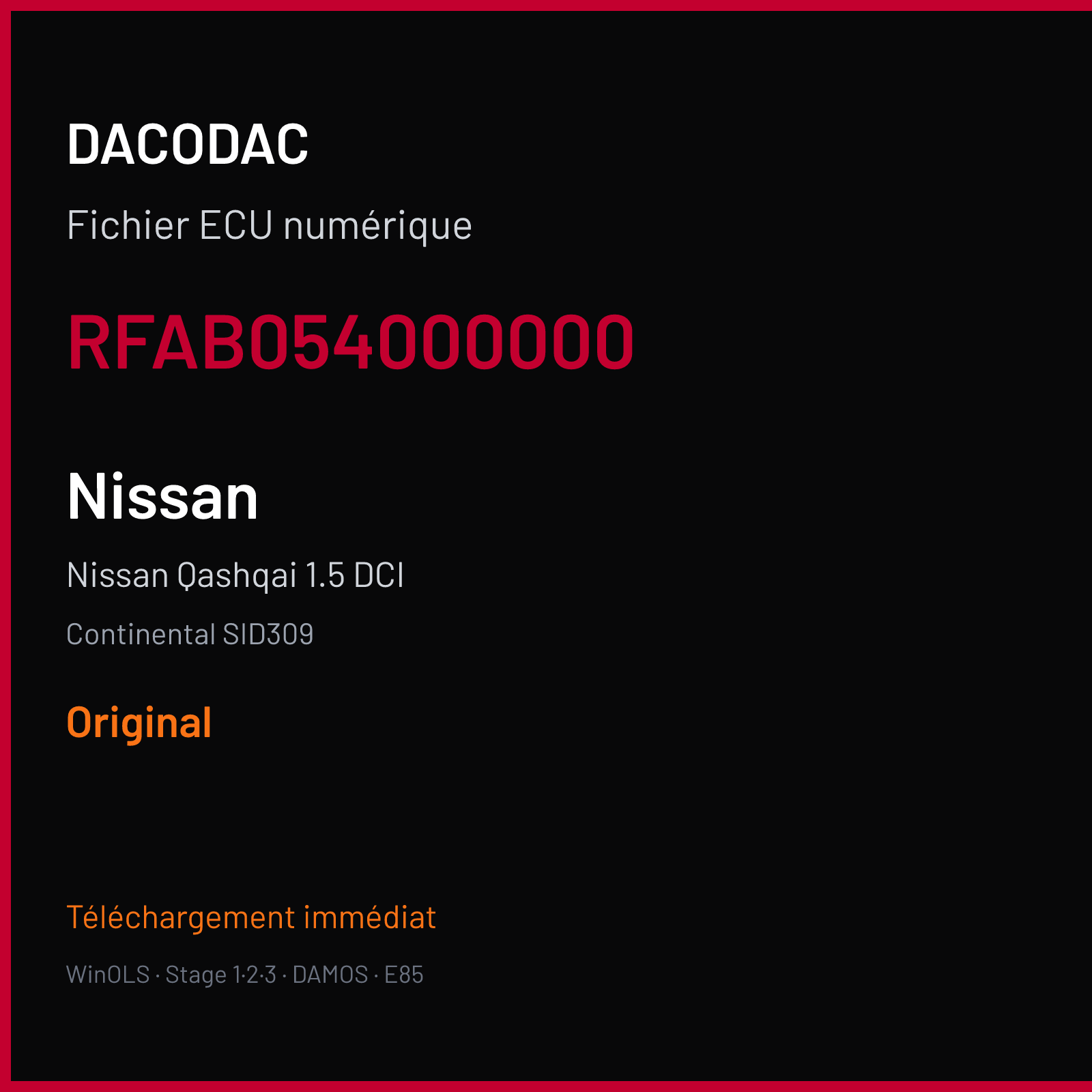 Nissan Qashqai 1.5 DCI (2014) — Continental SID309 — RFAB054000000 — Original
