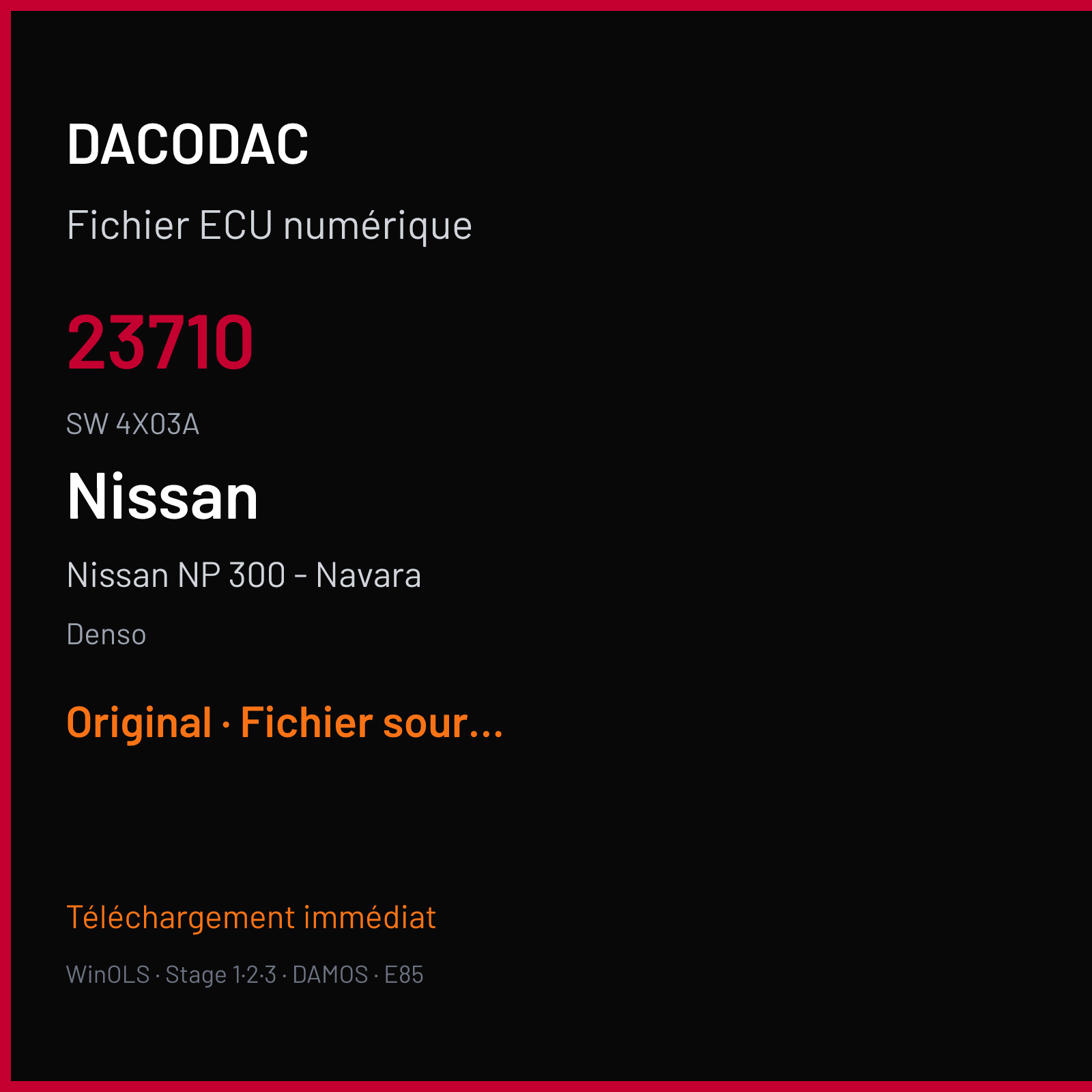 Nissan NP 300 - Navara (2005) — Denso — 23710 · 4X03A — Original
