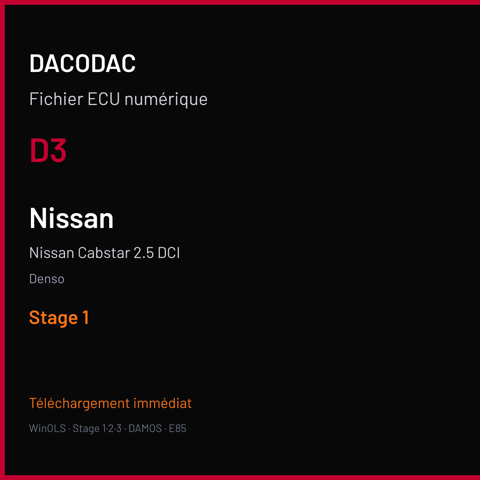 Nissan Cabstar 2.5 DCI (2006) — Denso — D3 — Stage 1