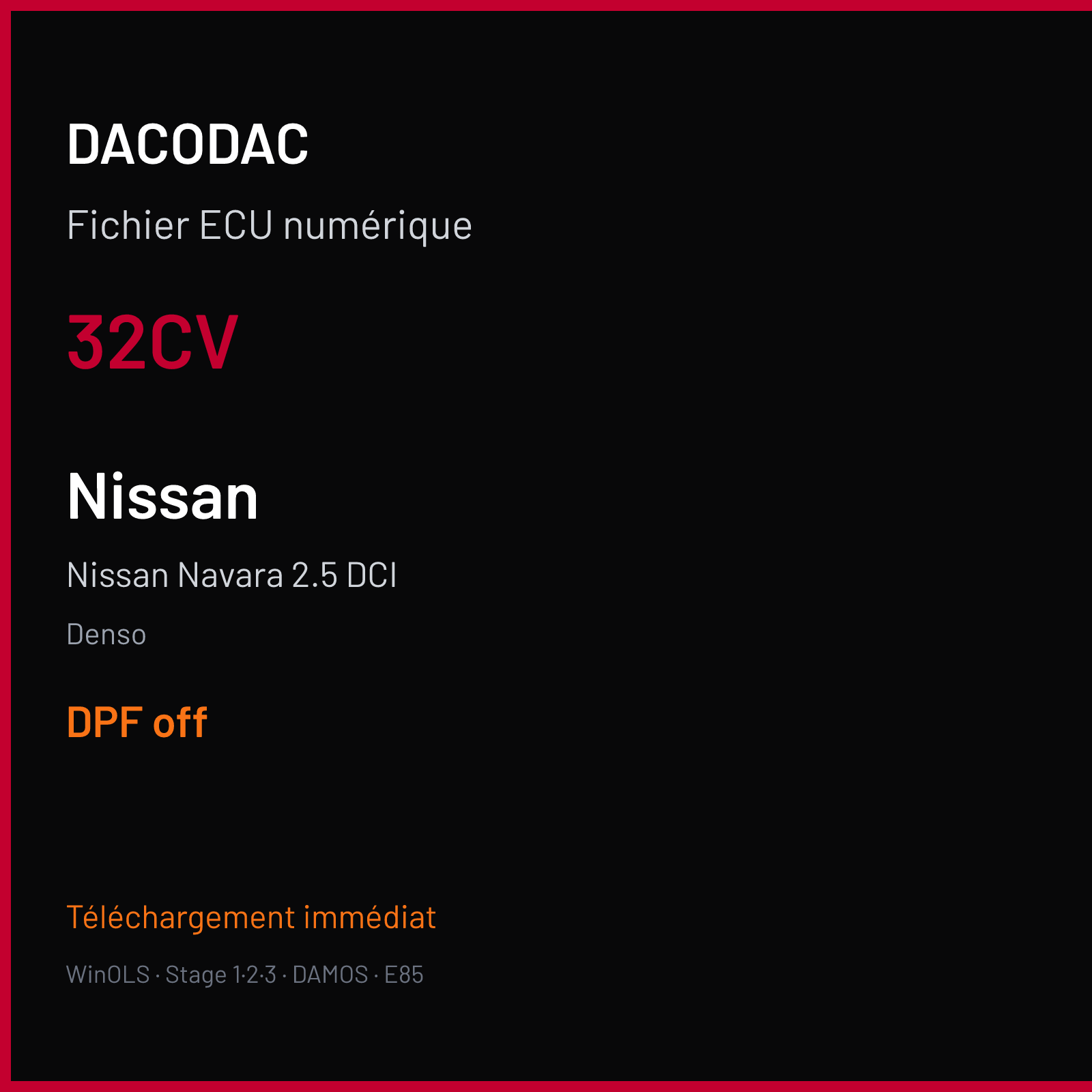 Nissan Navara 2.5 DCI (2012) — Denso — 32CV — DPF off