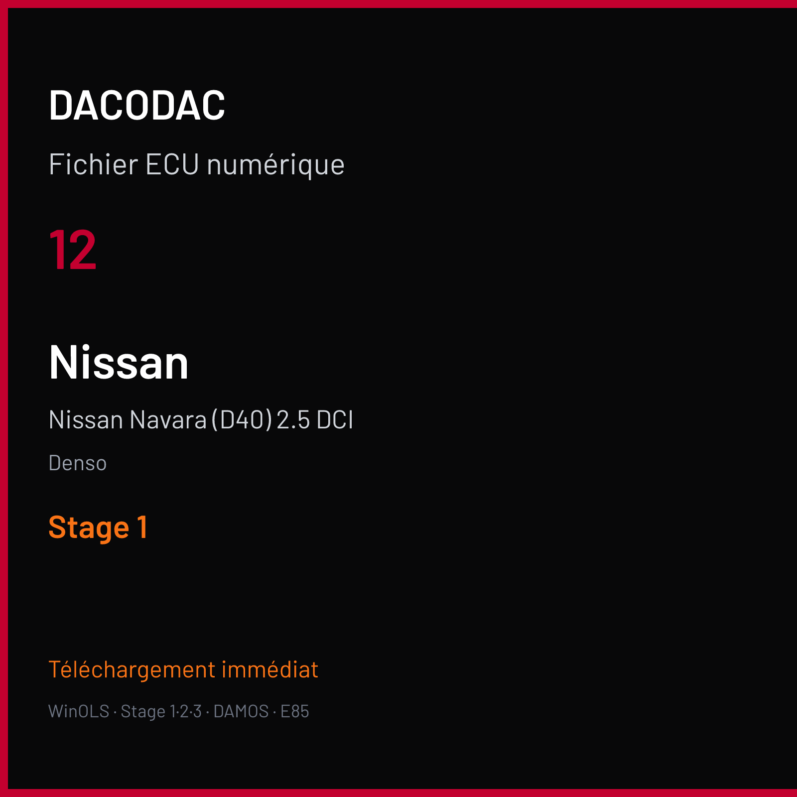 Nissan Navara (D40) 2.5 DCI (2016) — Denso — 12 — Stage 1