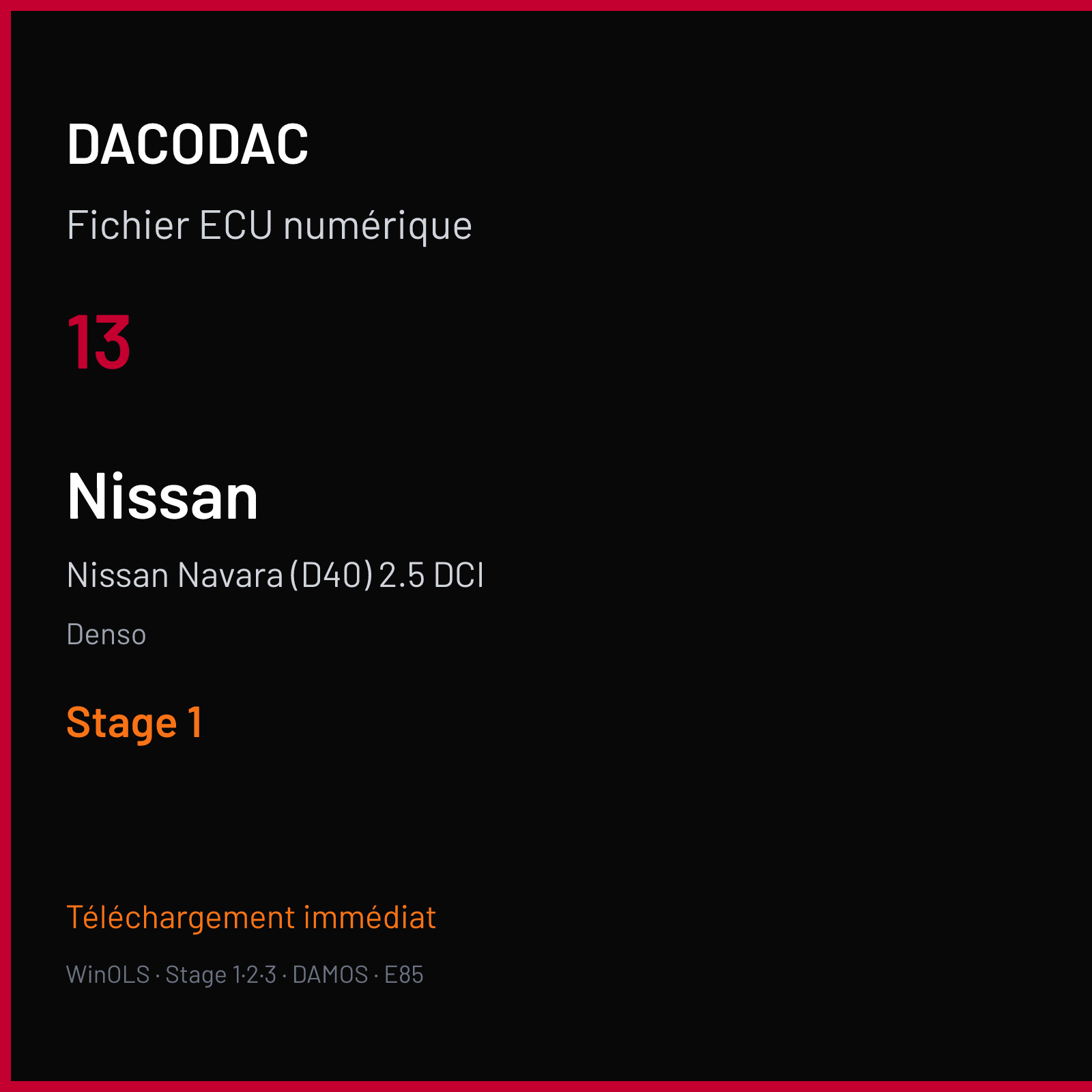 Nissan Navara (D40) 2.5 DCI (2016) — Denso — 13 — Stage 1