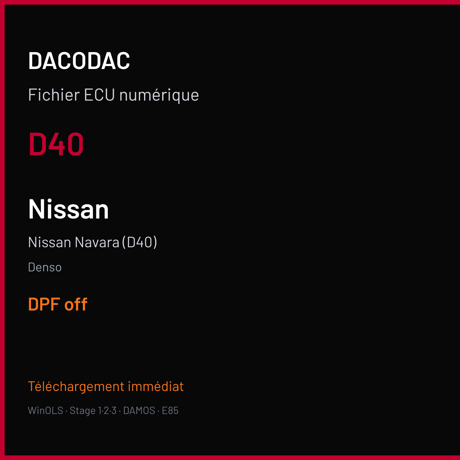 Nissan Navara (D40) (2007) — Denso — D40 — DPF off