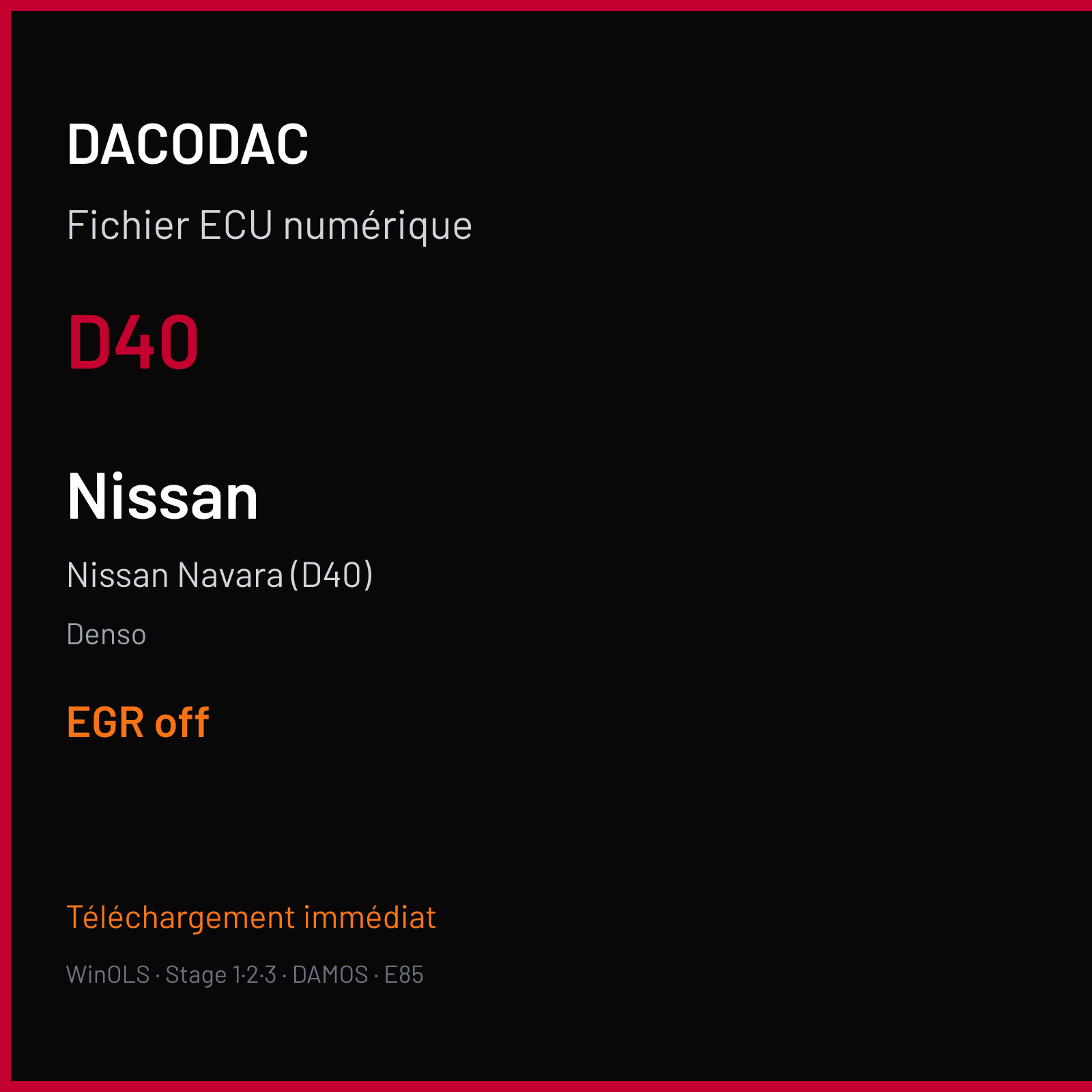 Nissan Navara (D40) (2007) — Denso — D40 — EGR off