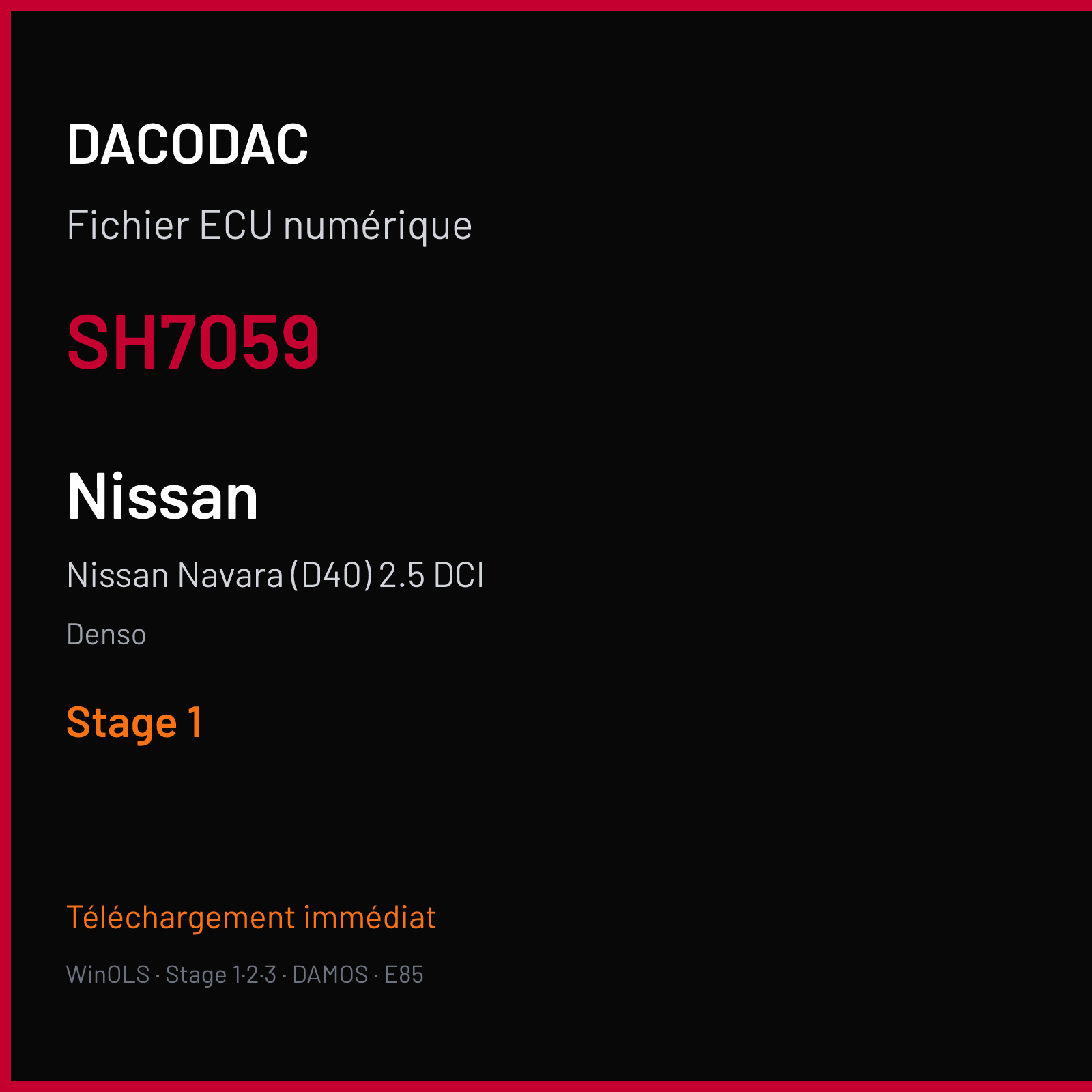 Nissan Navara (D40) 2.5 DCI (2014) — Denso — SH7059 — Stage 1