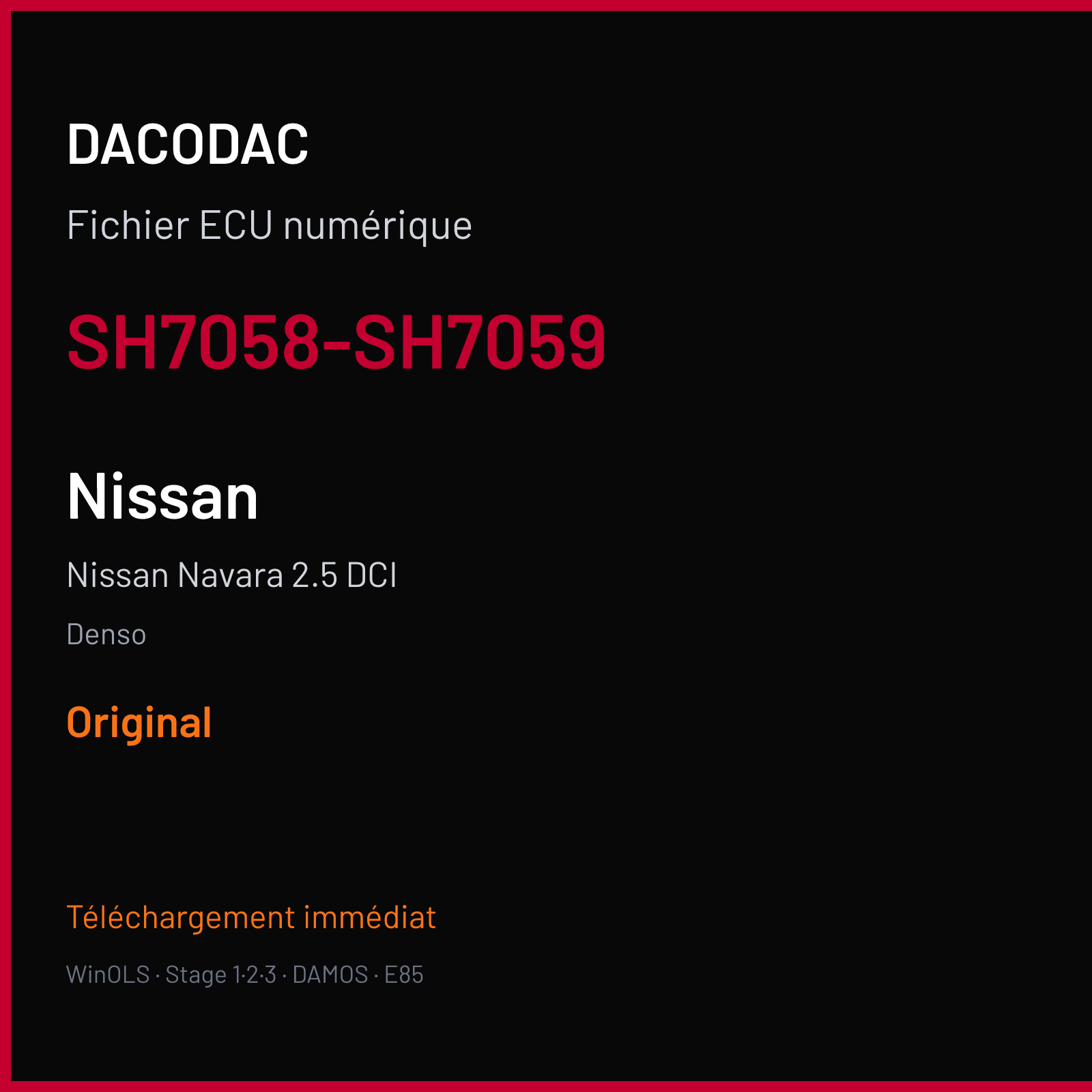 Nissan Navara 2.5 DCI (2012) — Denso — SH7058-SH7059 — Original