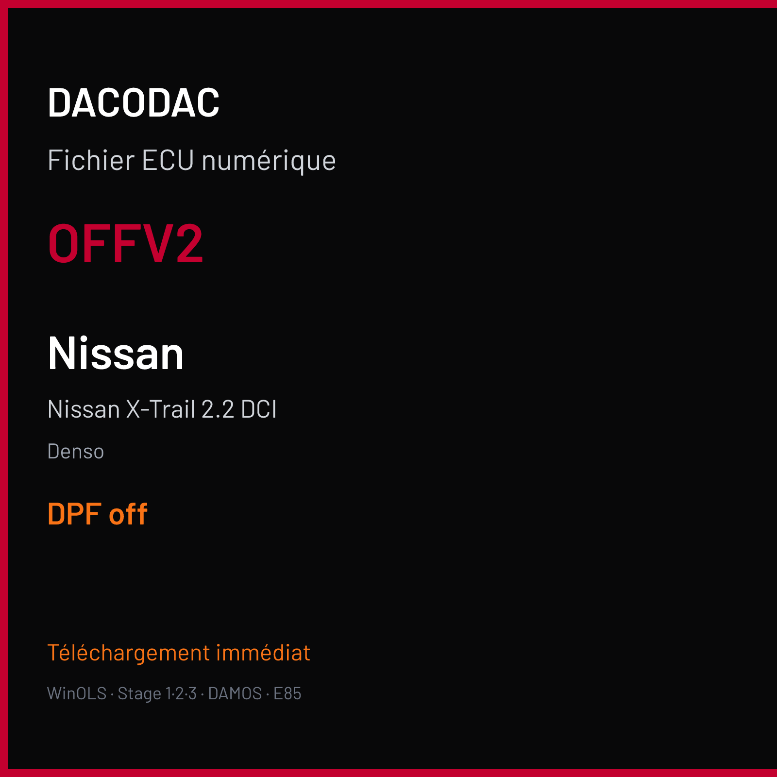Nissan X-Trail 2.2 DCI (2007) — Denso — OFFV2 — DPF off