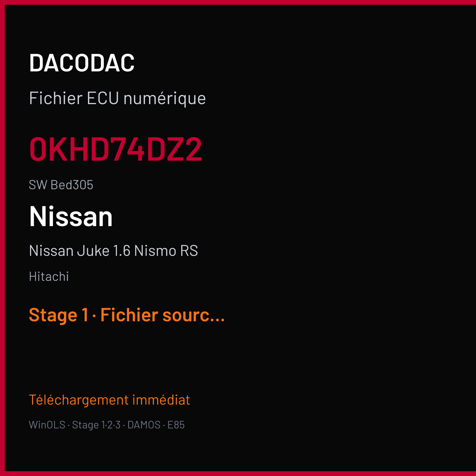Nissan Juke 1.6 Nismo RS (2010) — Hitachi — 0khd74dz2 · Bed305 — Stage 1