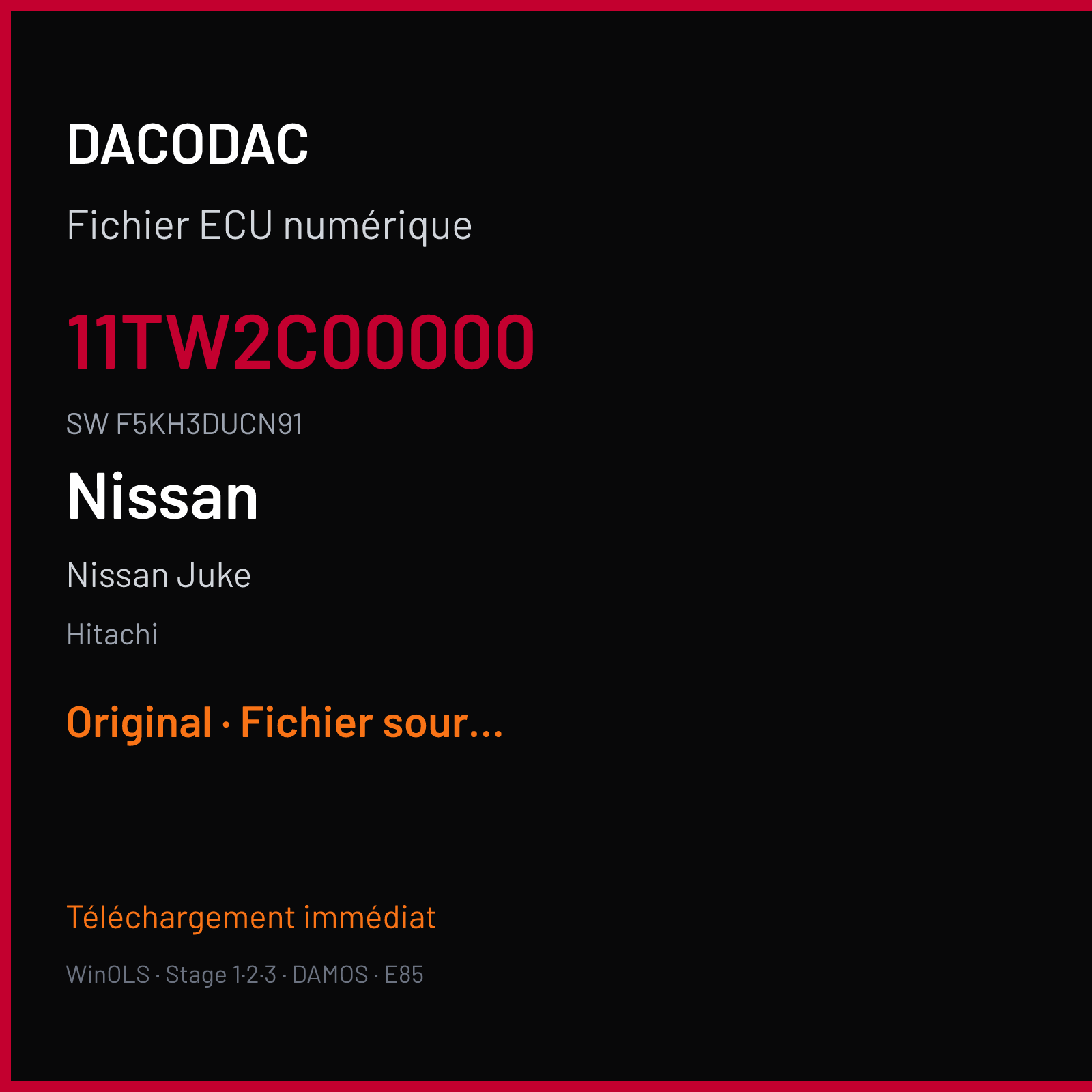 Nissan Juke 190 ch (2010) — Hitachi — 11TW2C00000 · F5KH3DUCN91 · BED431 — Original
