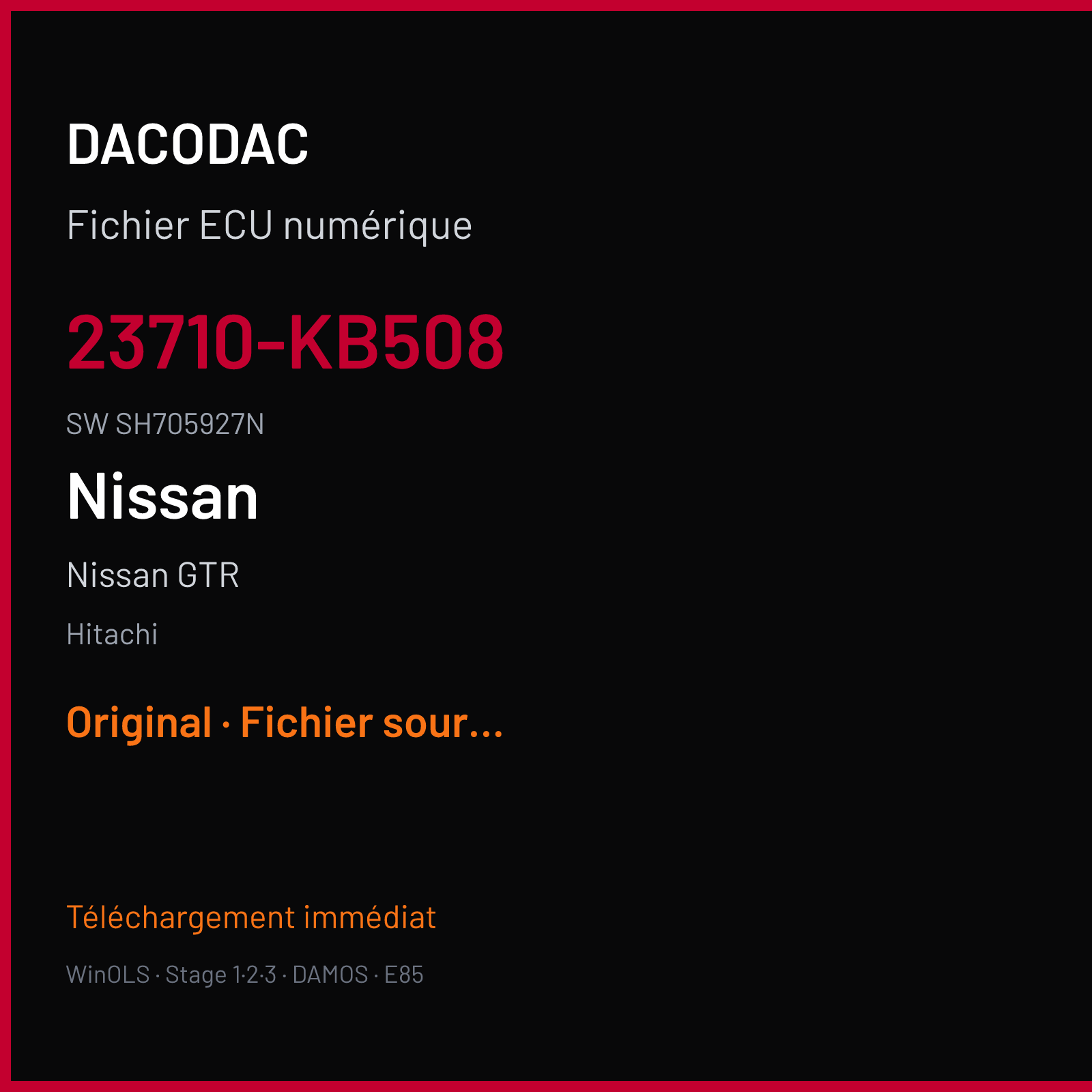 Nissan GTR (2012) — Hitachi — 23710-KB508 · SH705927N — Original