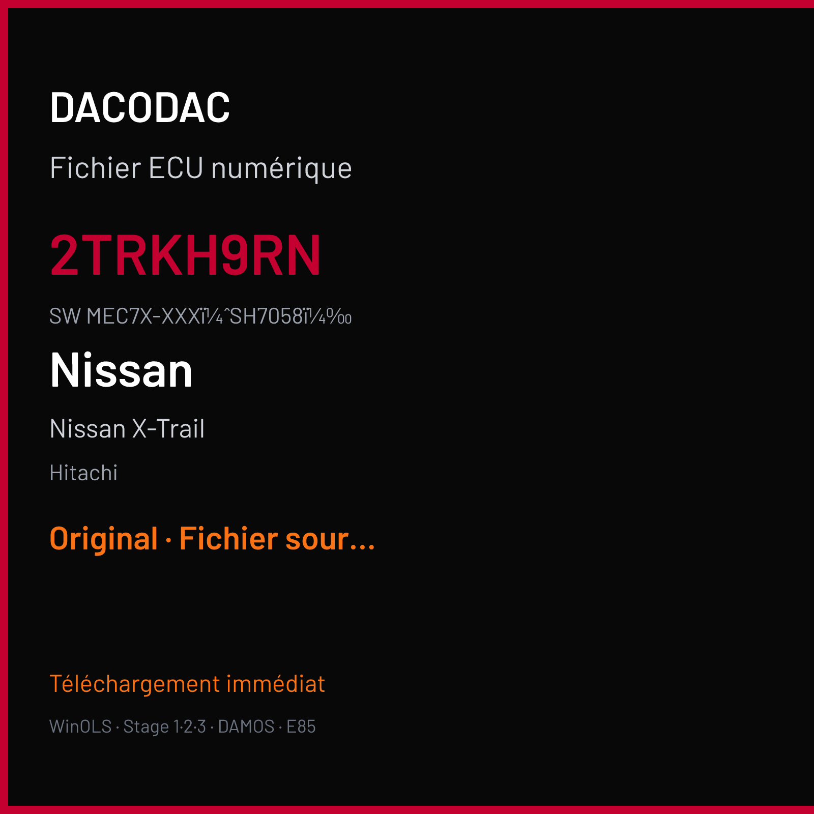 Nissan X-Trail (2015) — Hitachi — 2TRKH9RN · MEC7X-XXXSH7058 — Original