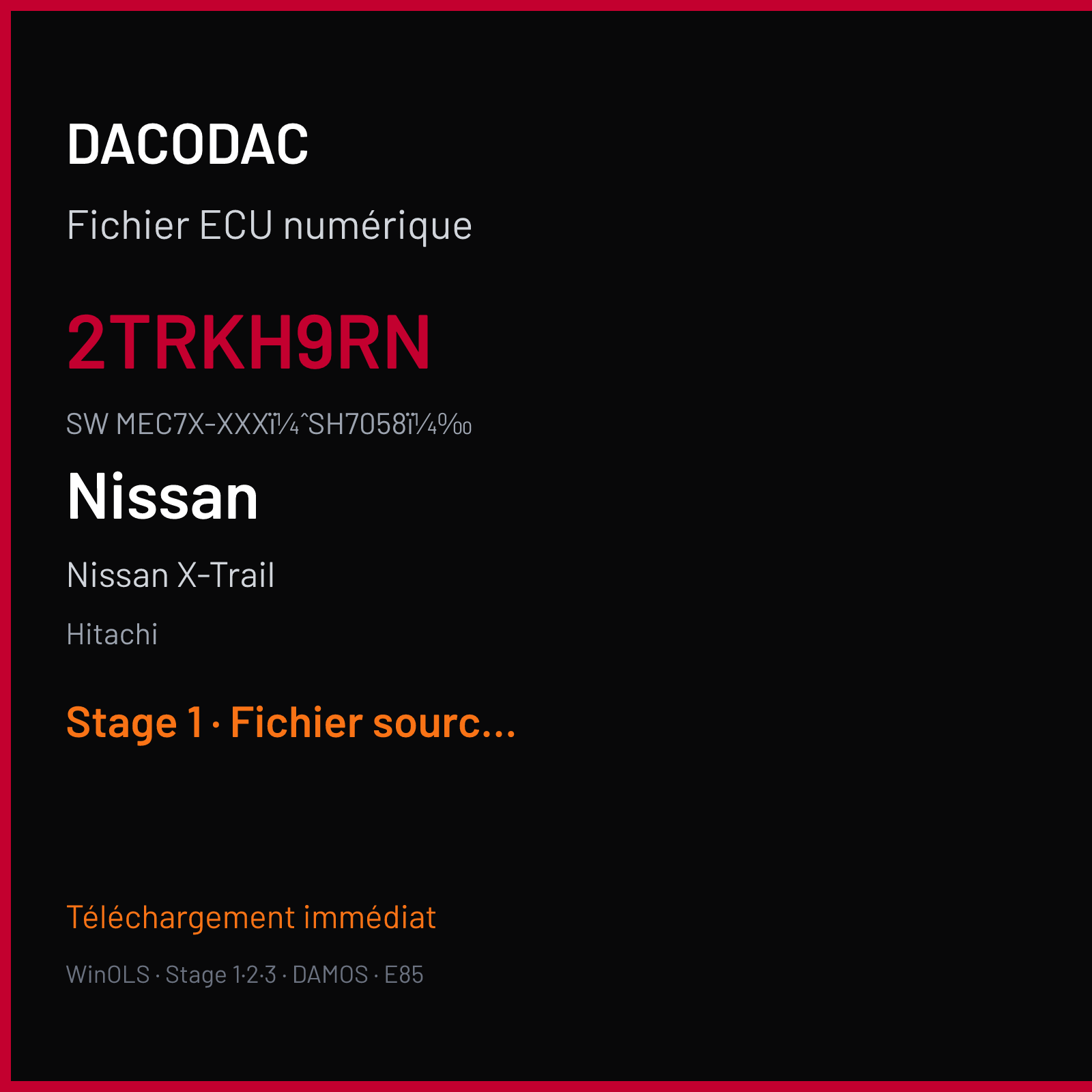 Nissan X-Trail (2015) — Hitachi — 2TRKH9RN · MEC7X-XXXSH7058 — Stage 1