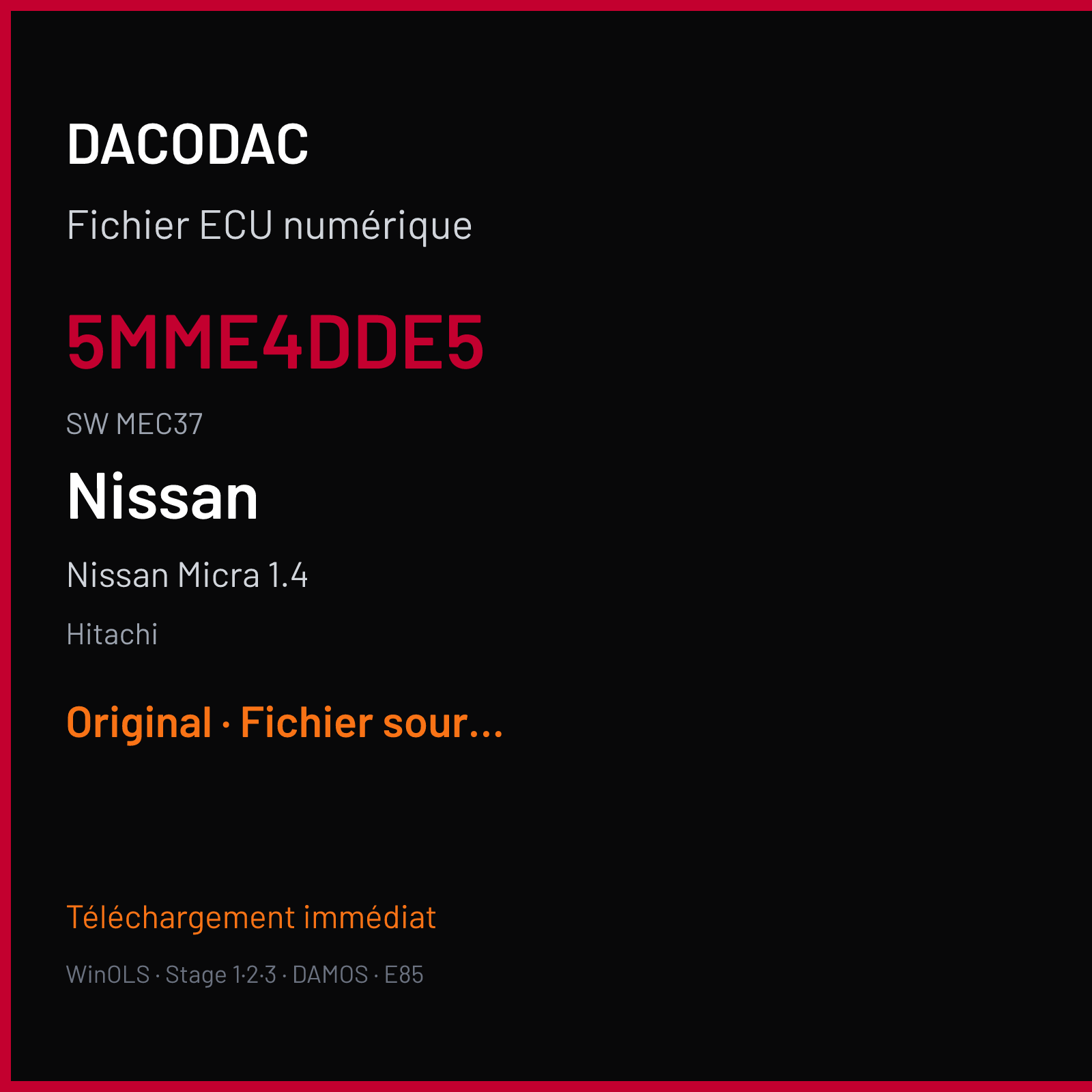 Nissan Micra 1.4 (2008) — Hitachi — 5MME4DDE5 · MEC37 — Original
