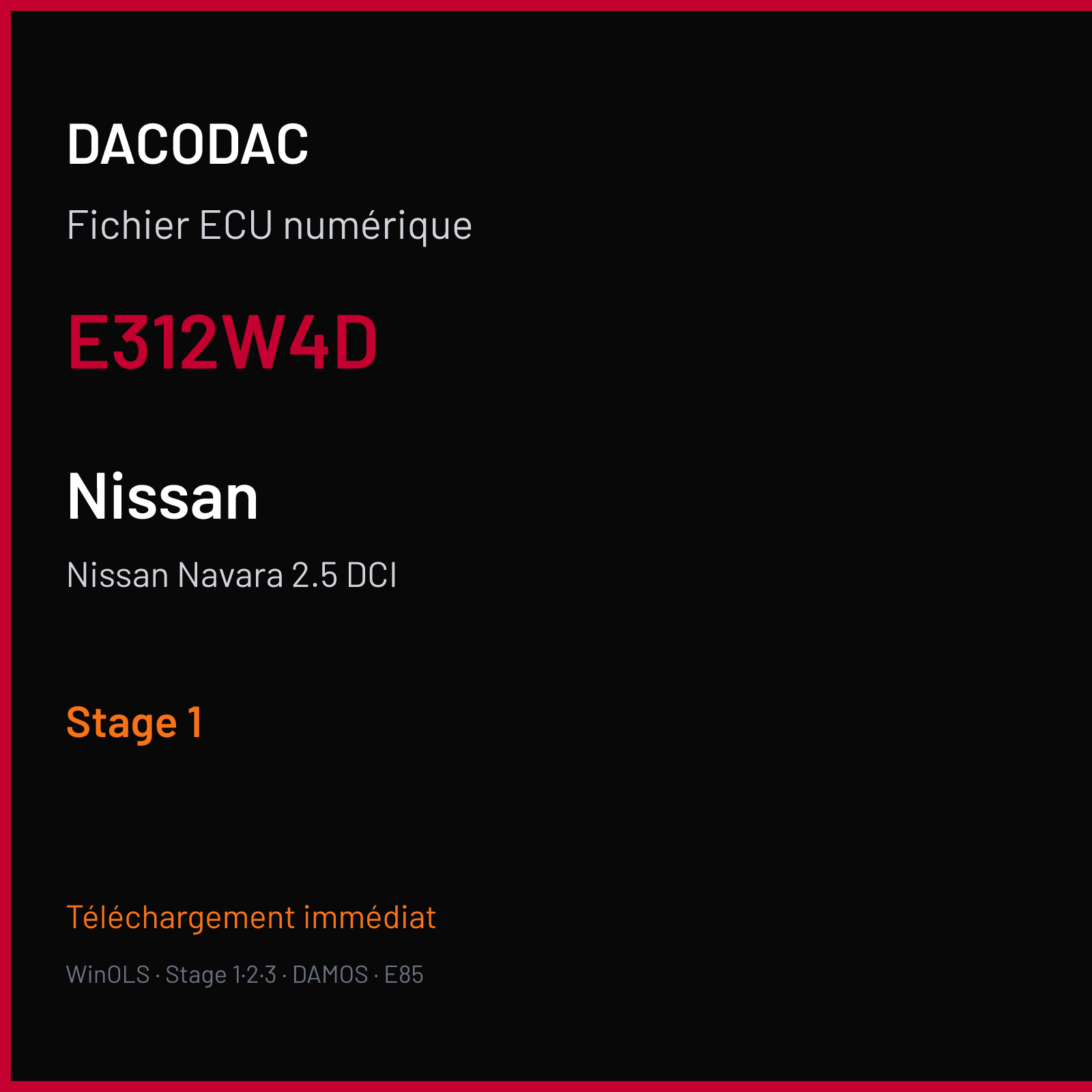 Nissan Navara 2.5 DCI (2013) — E312W4D — Stage 1