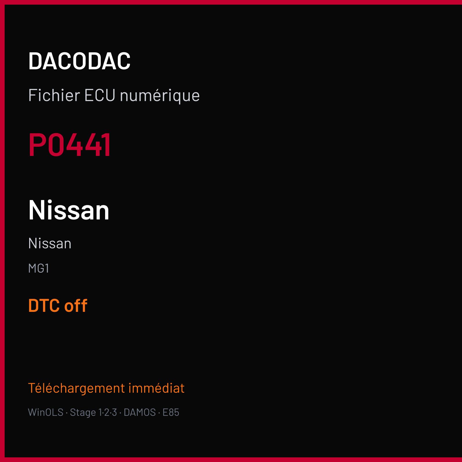 Nissan — MG1 — P0441 — DTC off