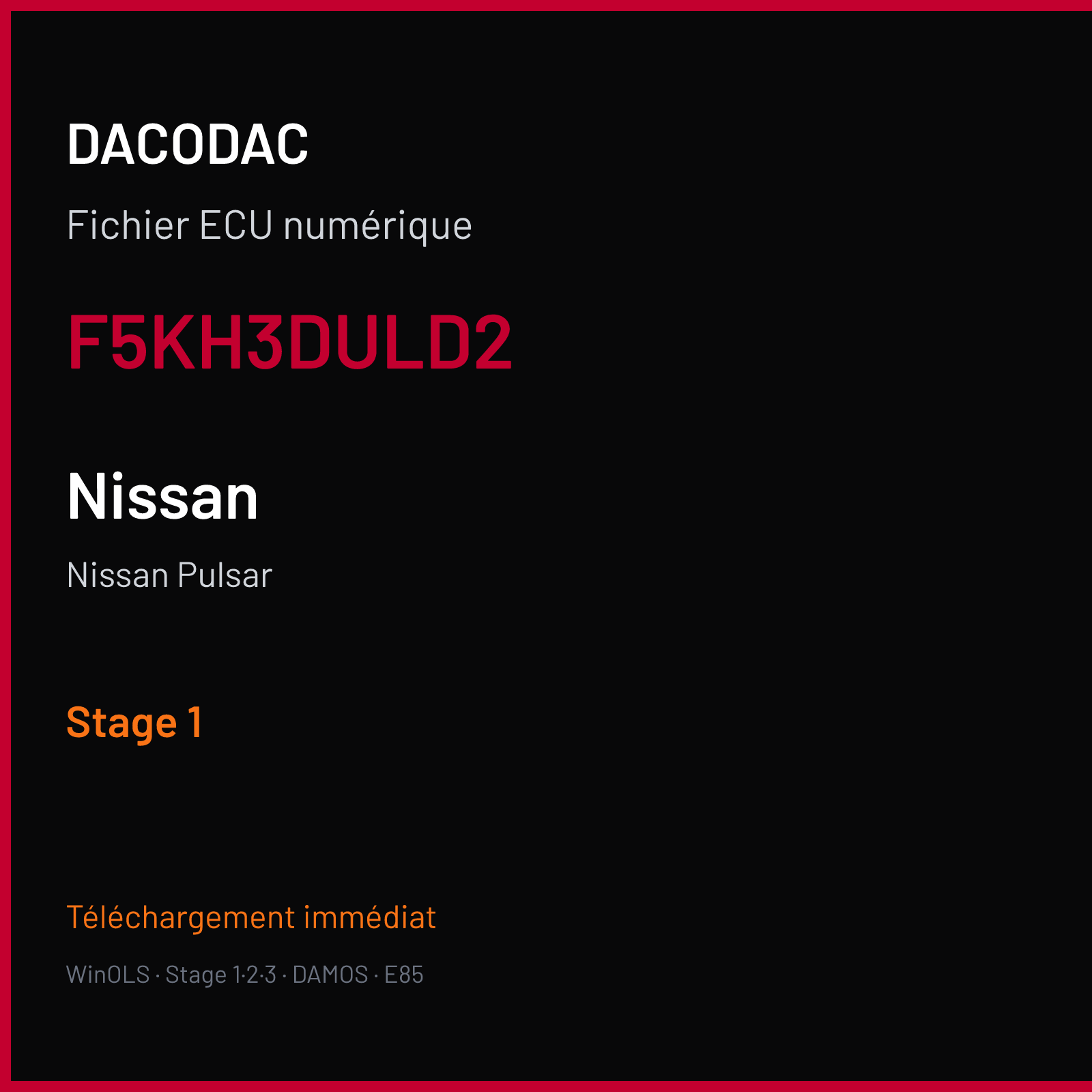 Nissan Pulsar (2016) — F5KH3DULD2 — Stage 1