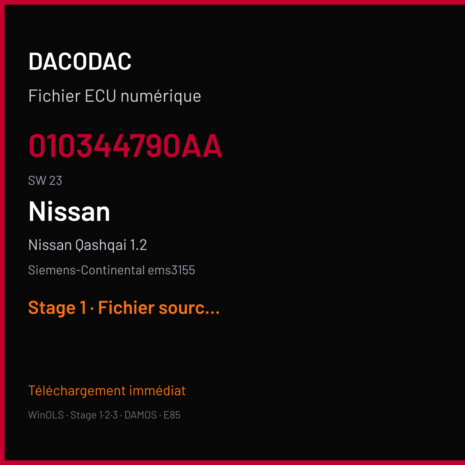 Nissan Qashqai 1.2 (2016) — Siemens-Continental ems3155 — 010344790AA · 23 — Stage 1