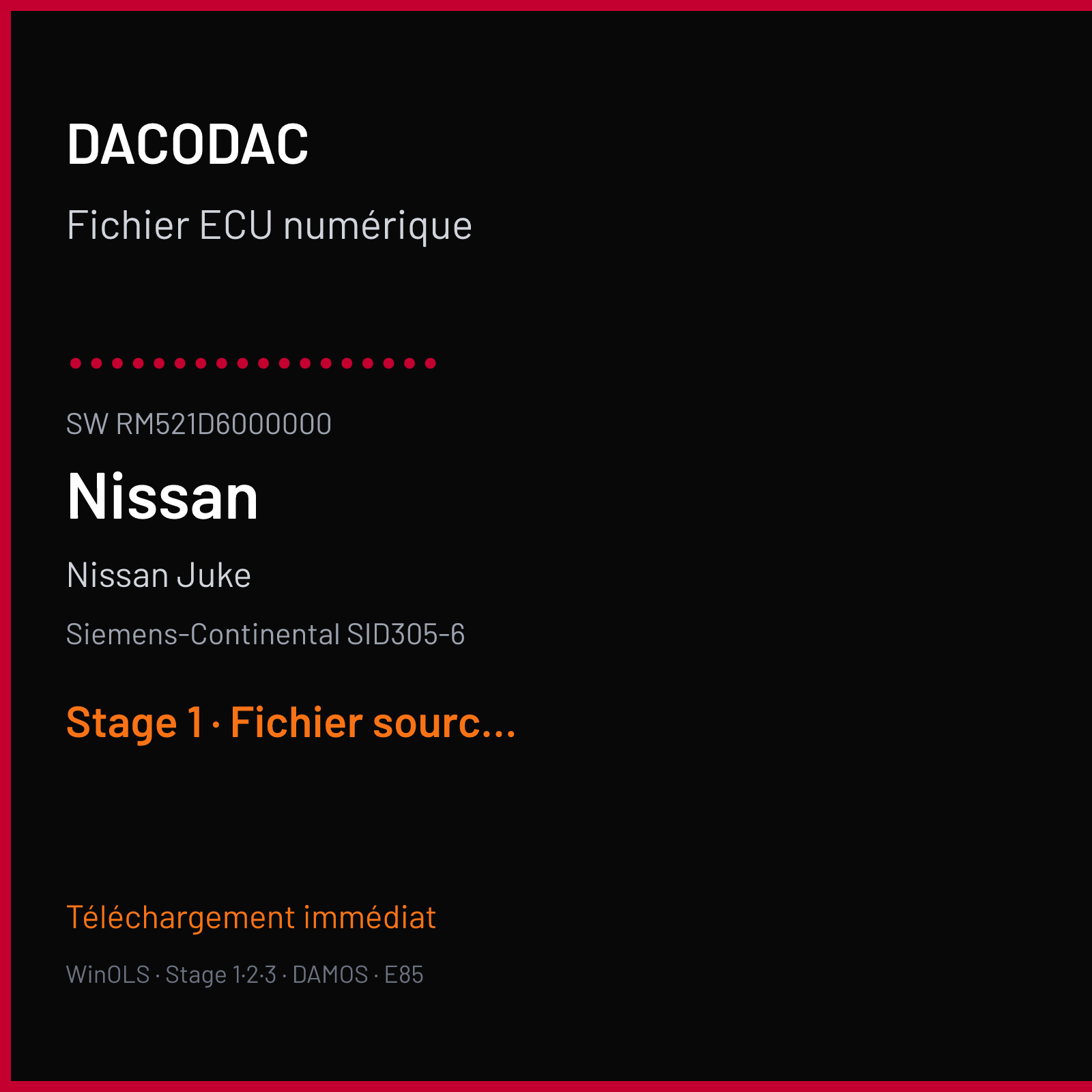 Nissan Juke (2011) — Siemens-Continental SID305-6 — .................. · RM521D6000000 — Stage 1
