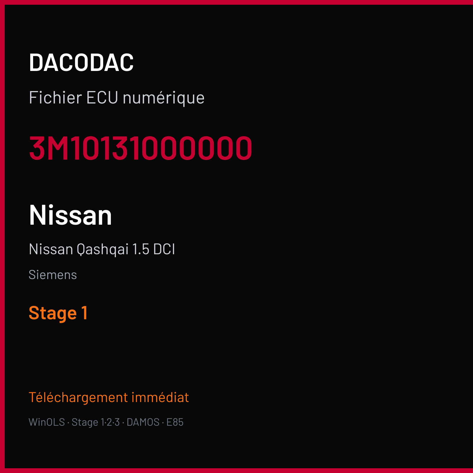 Nissan Qashqai 1.5 DCI (2009) — Siemens — 3M10131000000 — Stage 1