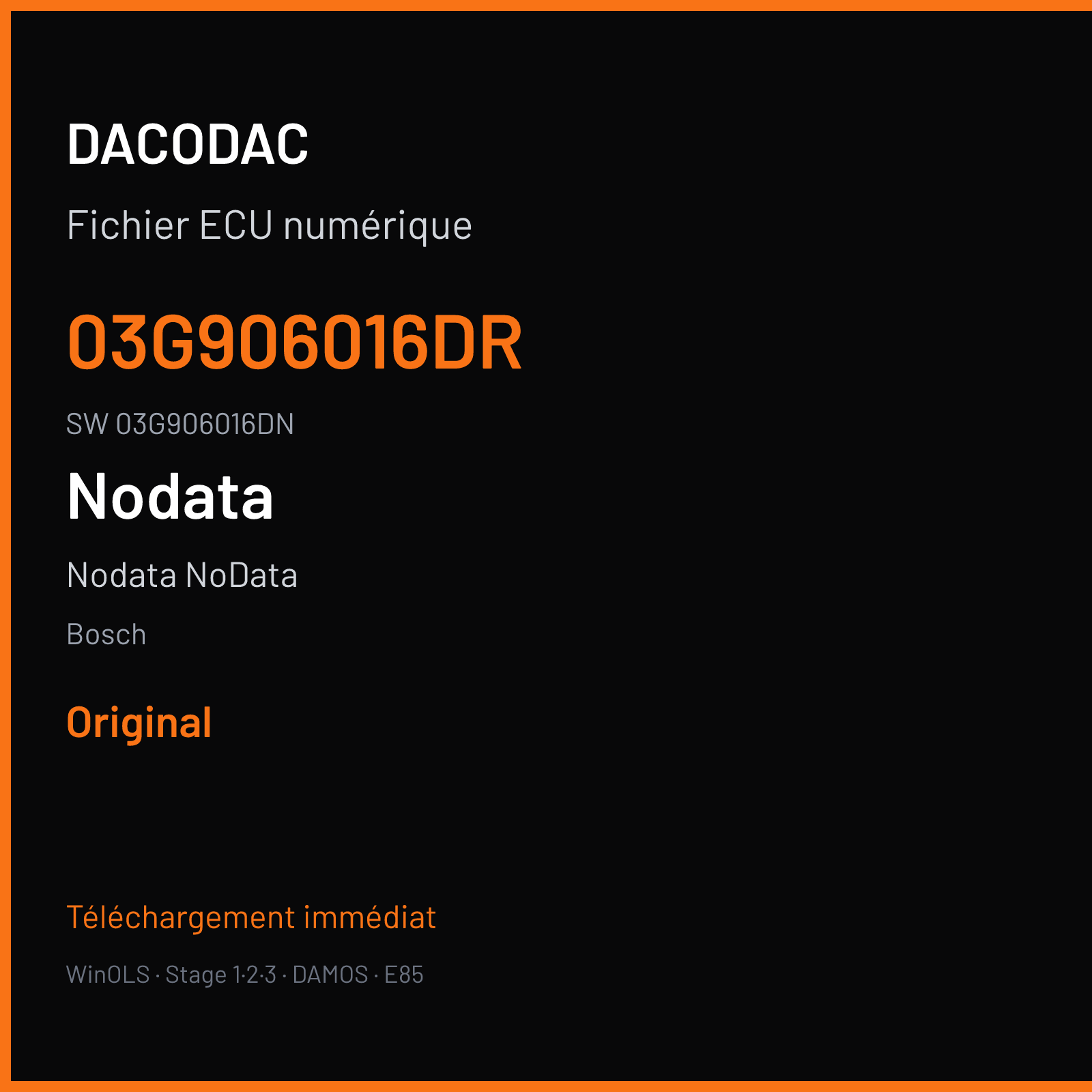 Nodata NoData 140 ch — Bosch — 03G906016DR · 03G906016DN · 399896 NoData — Original