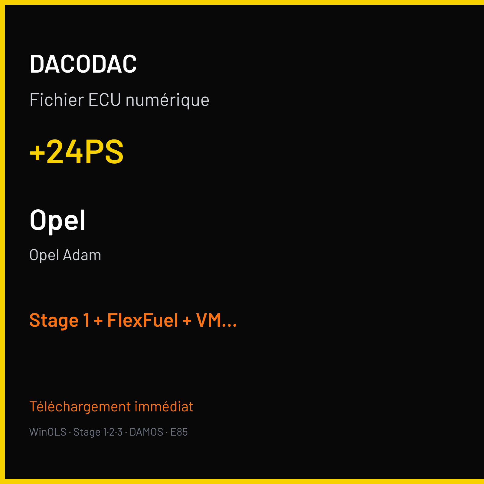 Opel Adam (2016) — +24PS — Stage 1 + FlexFuel + VMAX off